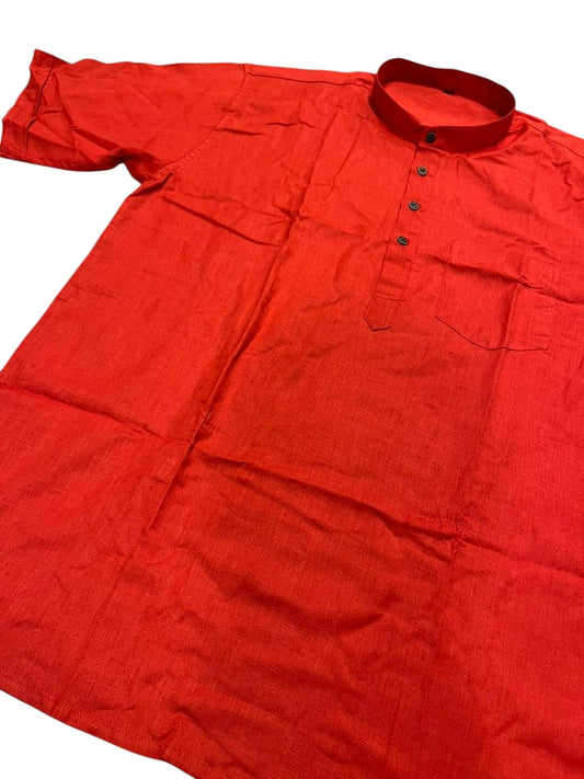 Southloom Red Short Cotton Kurta Shirt for Men