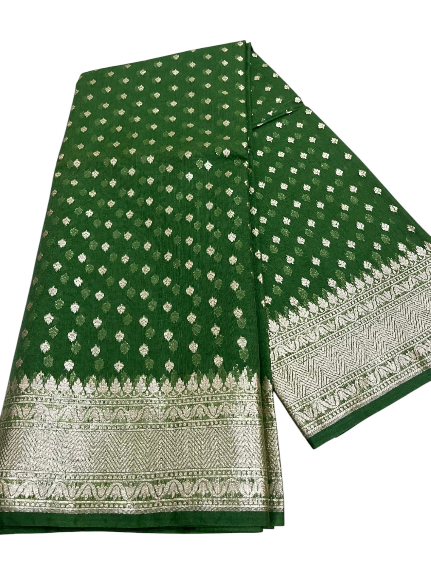 Southloom Cotton Banarasi Silk Saree with Woven Work on Body and Borders (Yellow)