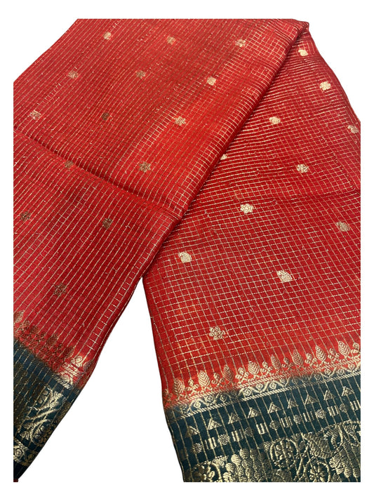 Southloom Banarasi Semi Silk Saree with Woven Work on Body( Red)