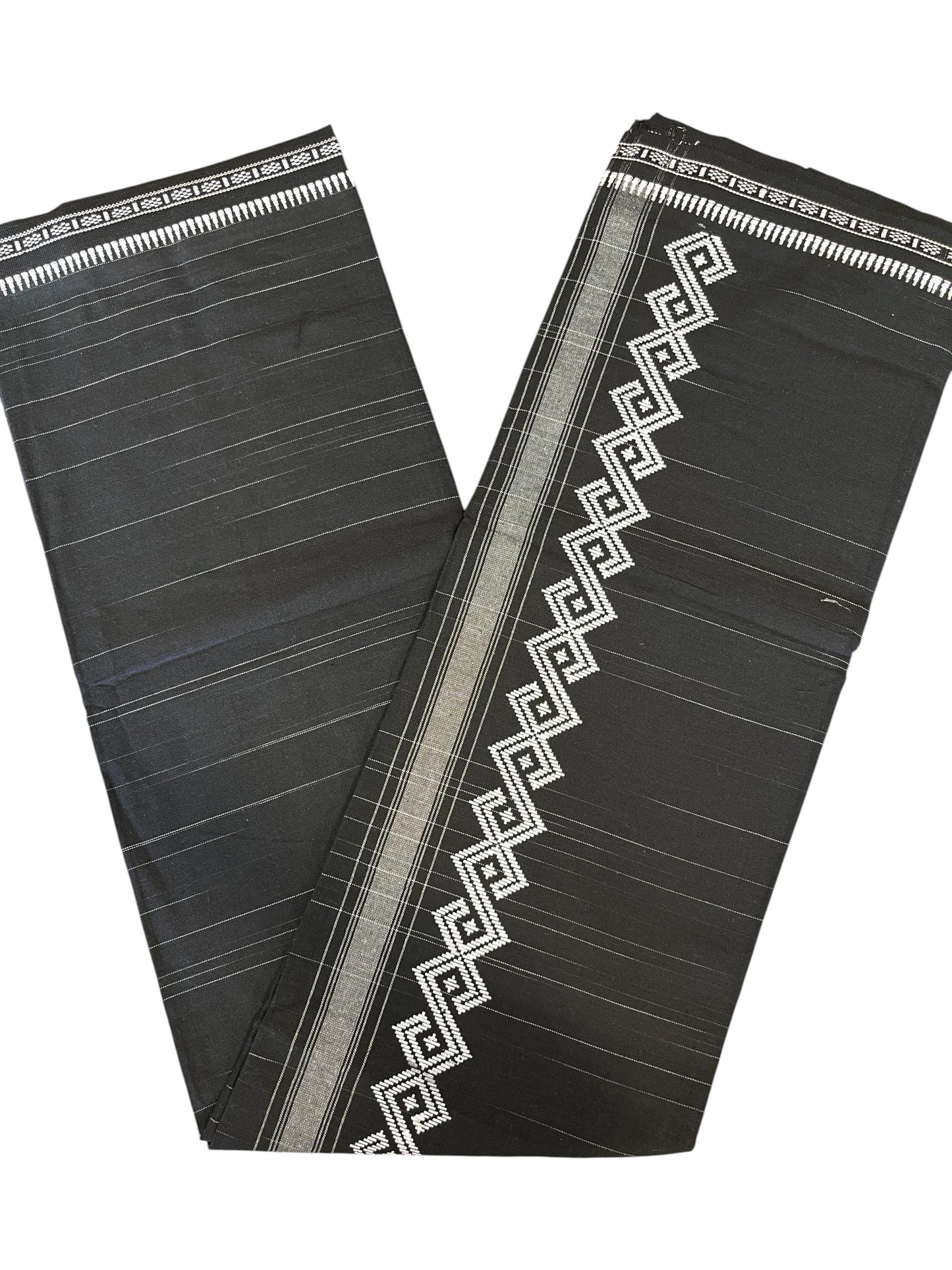 Southloom Black Printed Single Mundu / Otta Mundu / Lungi (South Indian Kerala Dhoti)
