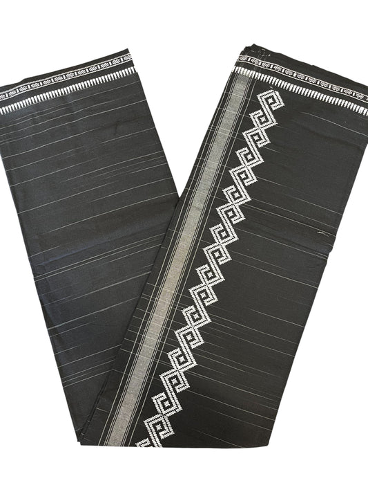 Southloom Black Printed Single Mundu / Otta Mundu / Lungi (South Indian Kerala Dhoti)