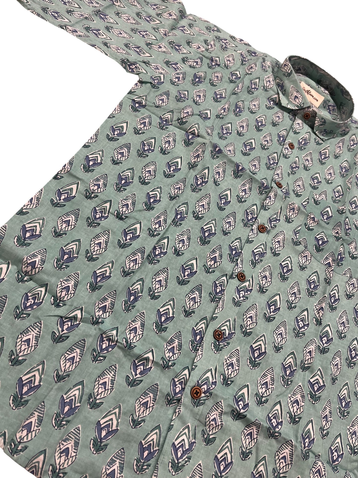 Southloom Jaipur Pure Cotton Block Printed Shirt for Men (Medium)