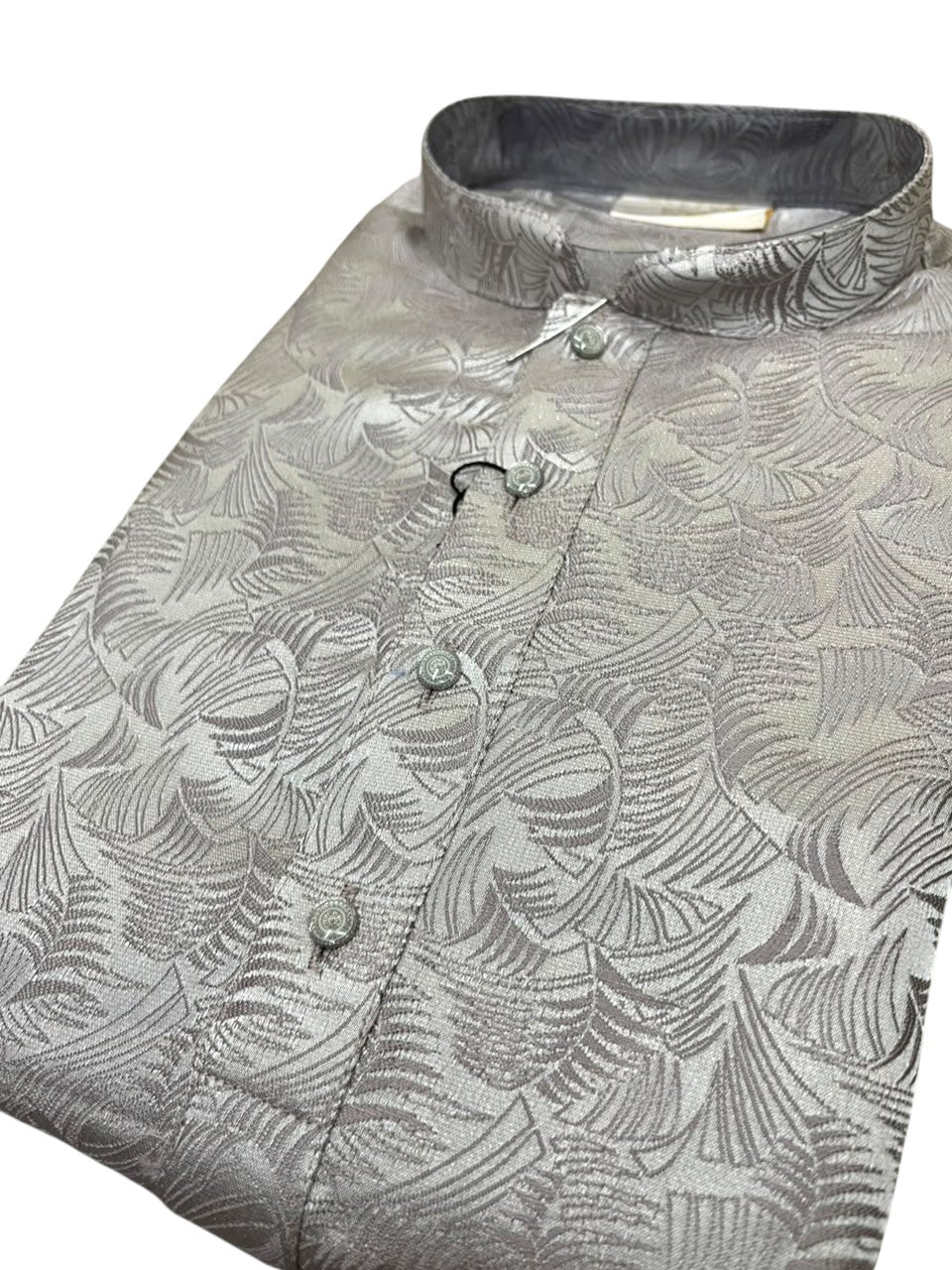 Southloom Gray Woven Patterns Semi Silk Short Kurta for Men SL590