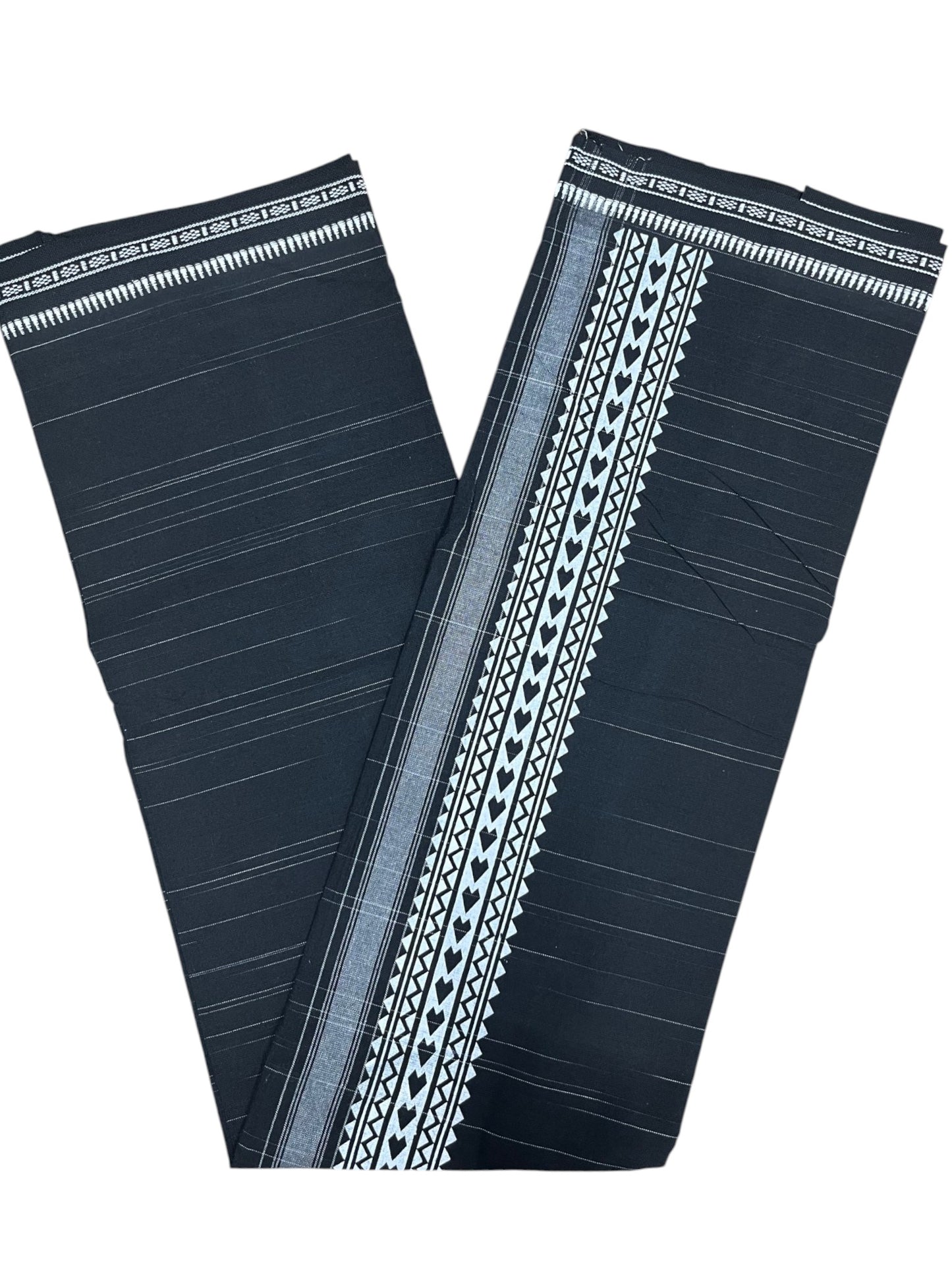 Southloom Black Printed Single Mundu / Otta Mundu / Lungi (South Indian Kerala Dhoti)