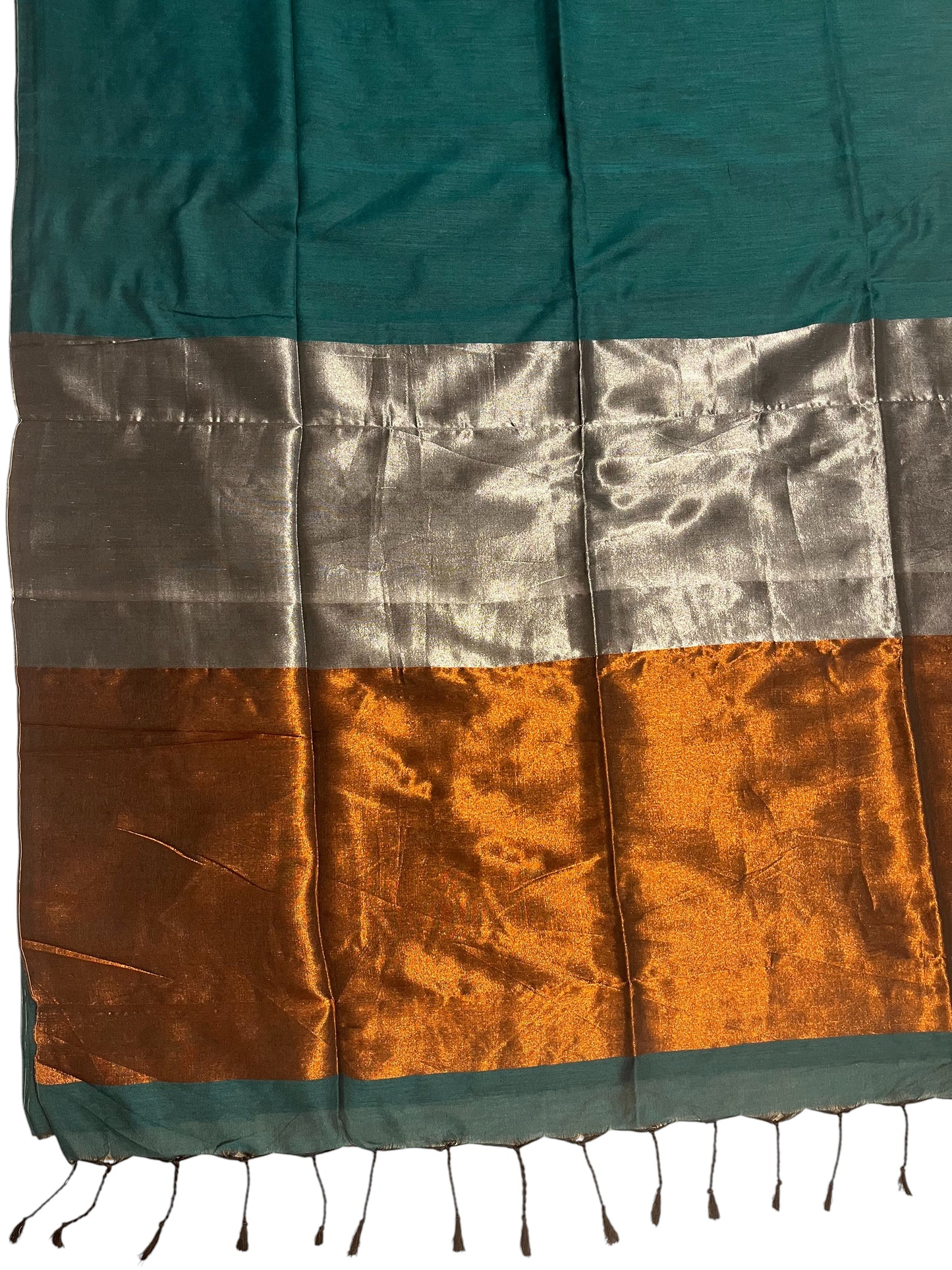 Southloom Mul Cotton 120 x 120 Soft Fabric Onam Saree in Green Colour