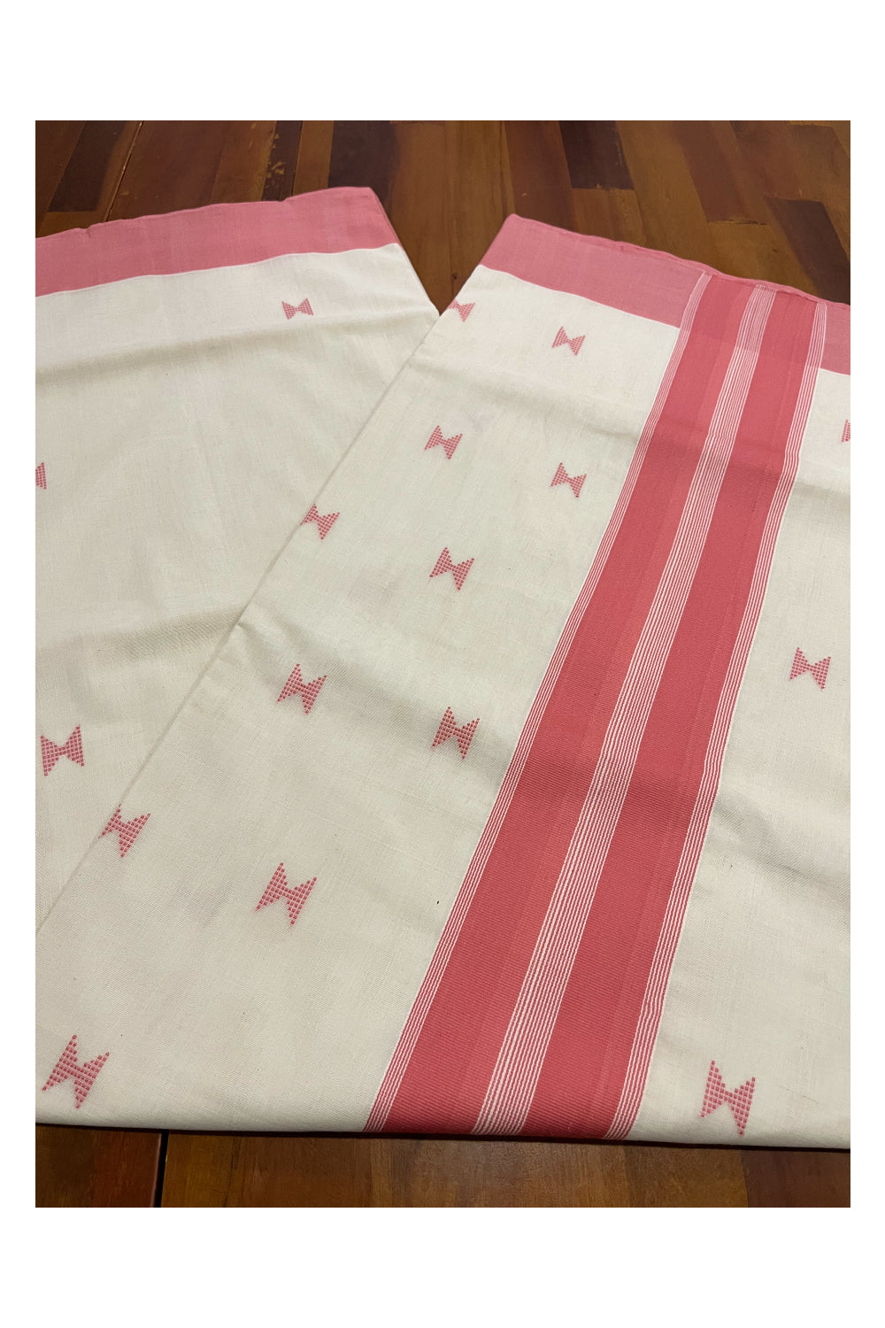 Southloom Premium Unakkupaavu Handloom Cotton Pink Butta Work Saree