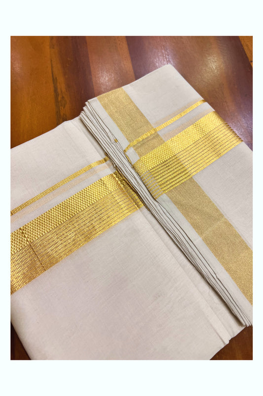 Southloom Super Premium Balaramapuram Unakkupaavu Handloom Mundu with Kasavu Border (South Indian Kerala Dhoti)