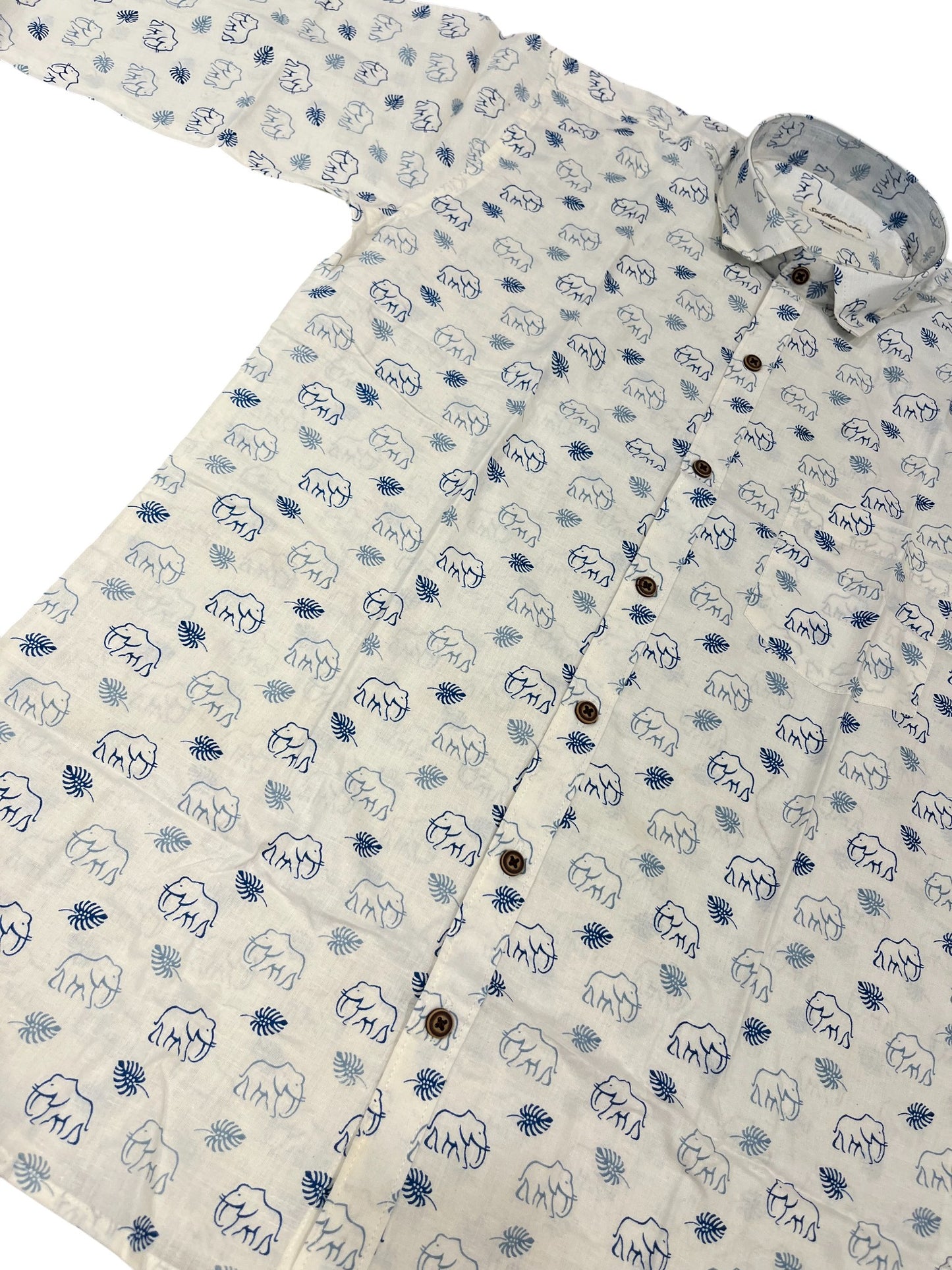 Southloom Jaipur Pure Cotton Block Printed Shirt for Men (Medium)