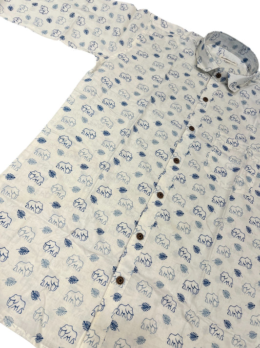 Southloom Jaipur Pure Cotton Block Printed Shirt for Men (Medium)