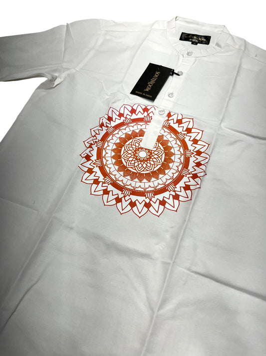 Southloom White Short Cotton Kurta Shirt for Men