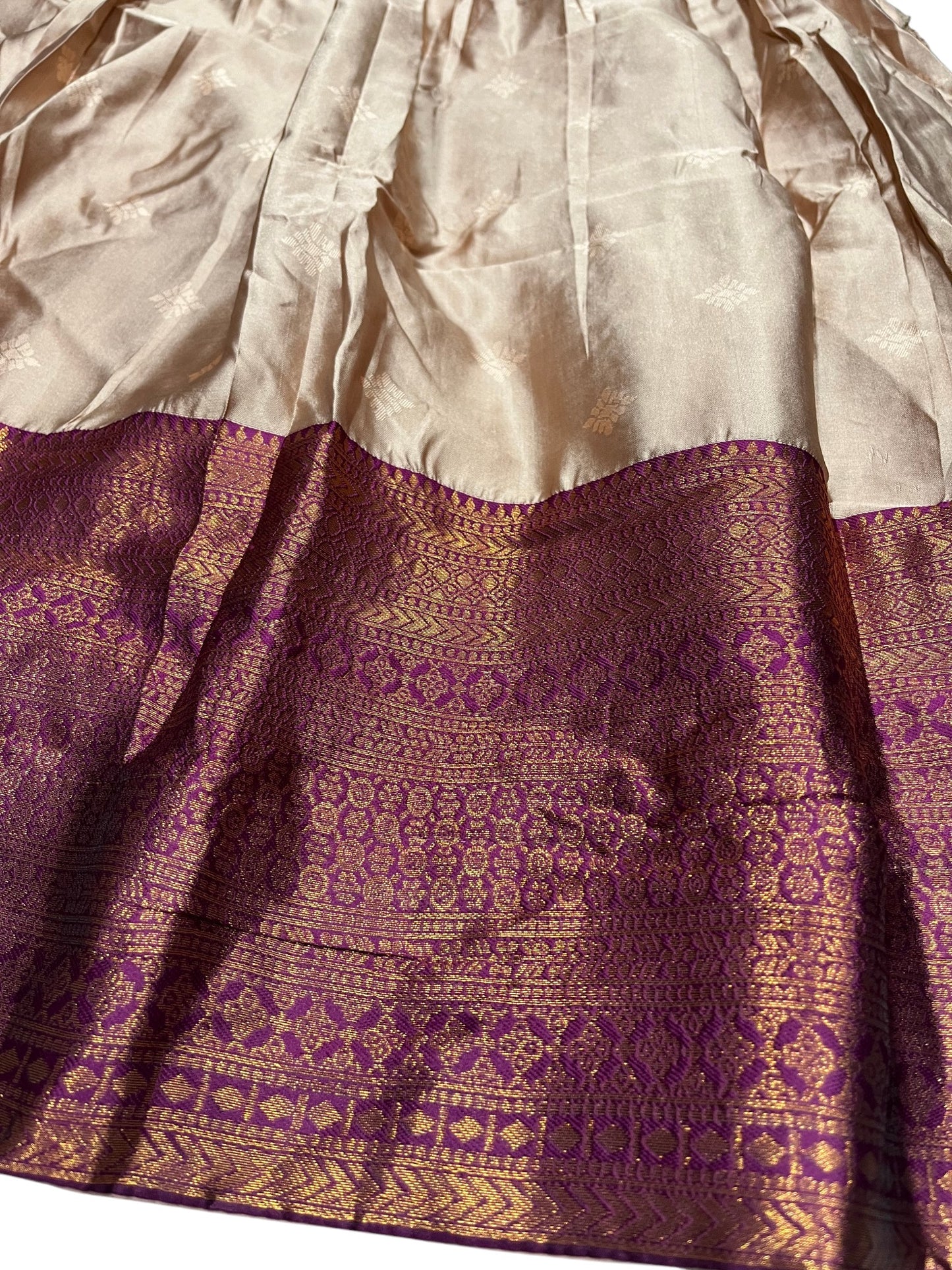 Southloom Semi Silk Dhavani Set with Pavada and Beige Blouse Piece SLDHAVANI SL542