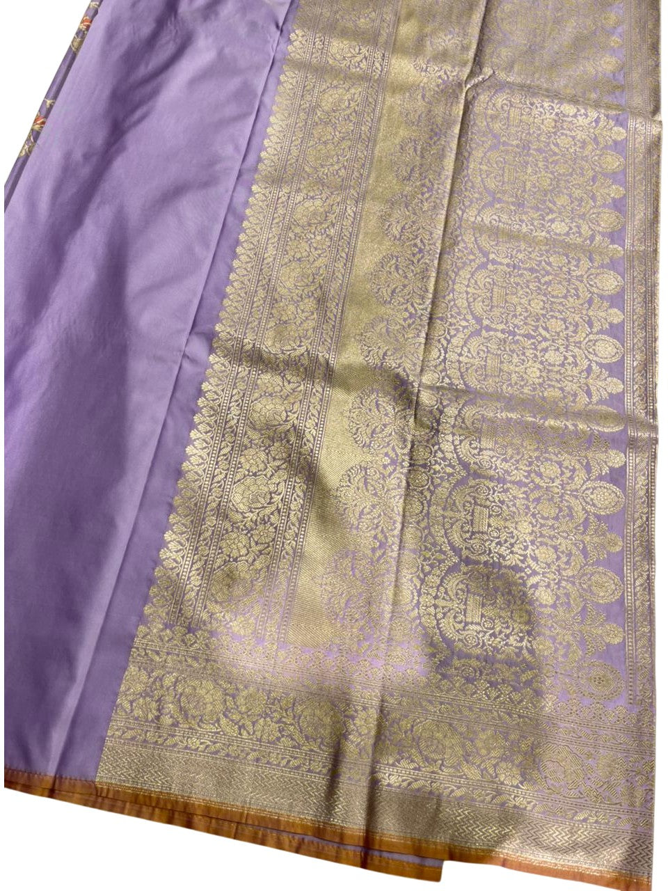 Southloom Pure Banarasi Silk Saree with Woven Work on Body and Borders (Lavender)