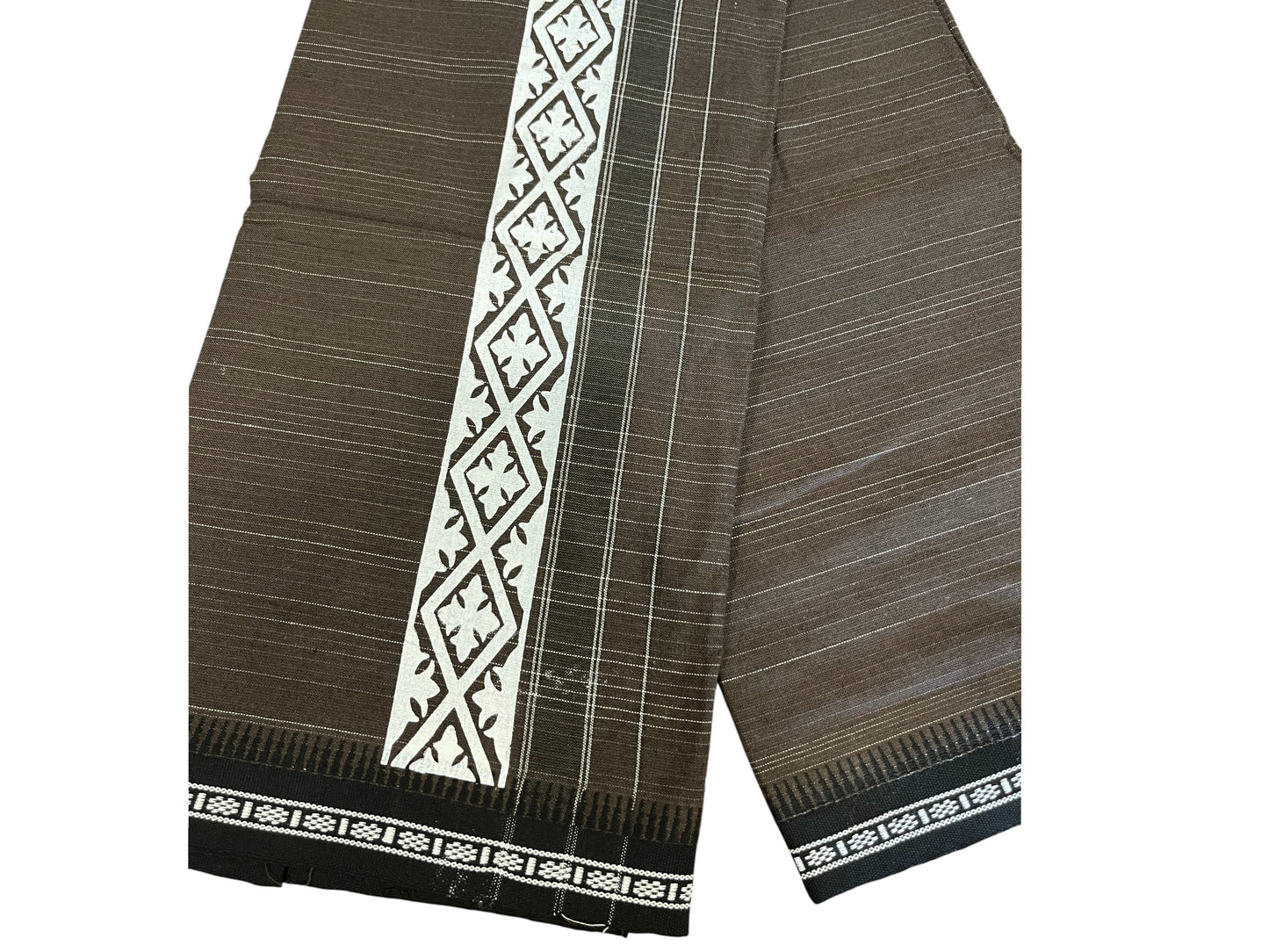 Southloom Brown Printed Single Mundu / Otta Mundu / Lungi (South Indian Kerala Dhoti)