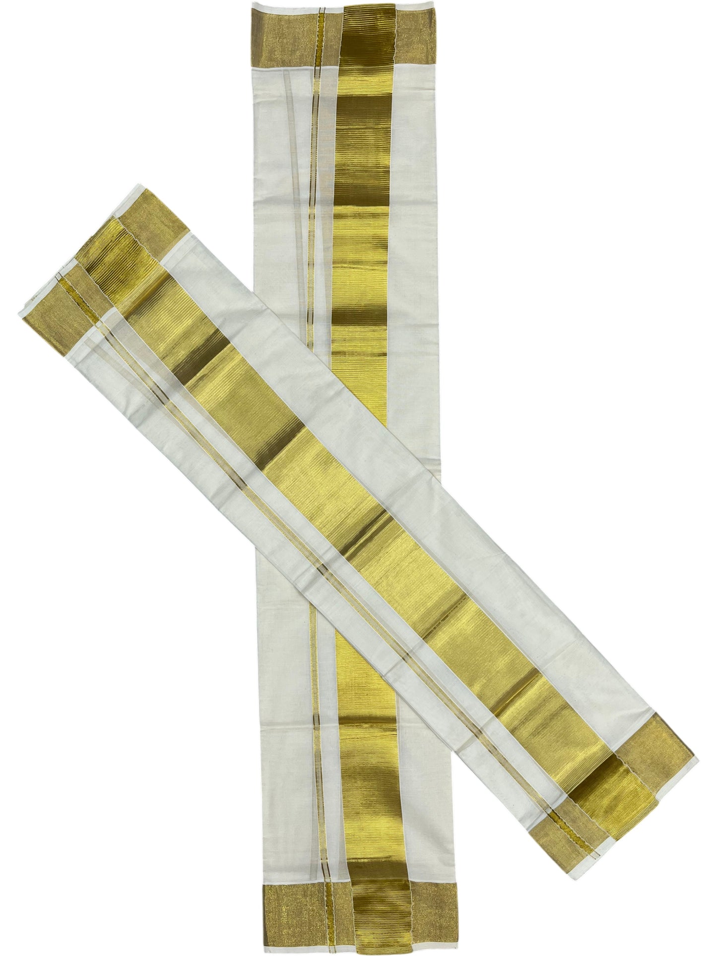 Kerala Cotton Plain Single Set Mundu (Mundum Neriyathum) with Half Fine 3 inch Border in 2.80 Mtrs