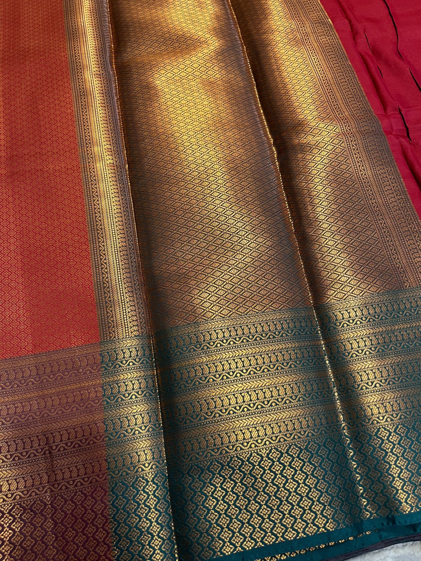 Southloom Semi Silk Brocade Bridal Saree With Woven Borders