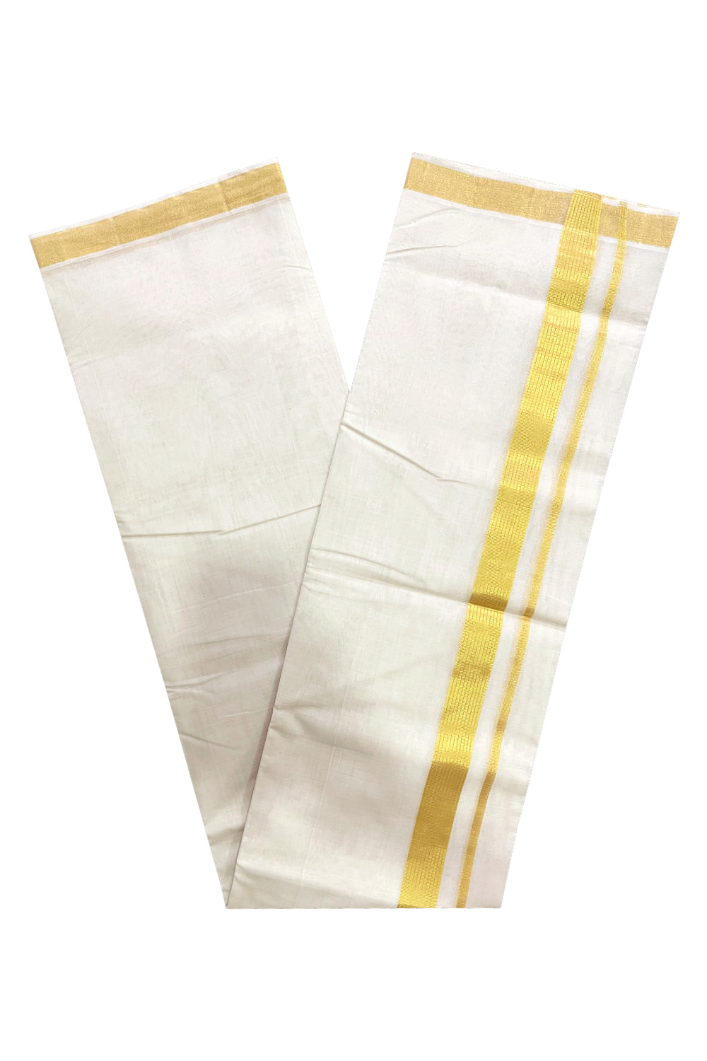 Southloom Super Premium Balaramapuram Unakkupaavu Handloom Wedding Kasavu Mundu (South Indian Kerala Dhoti)