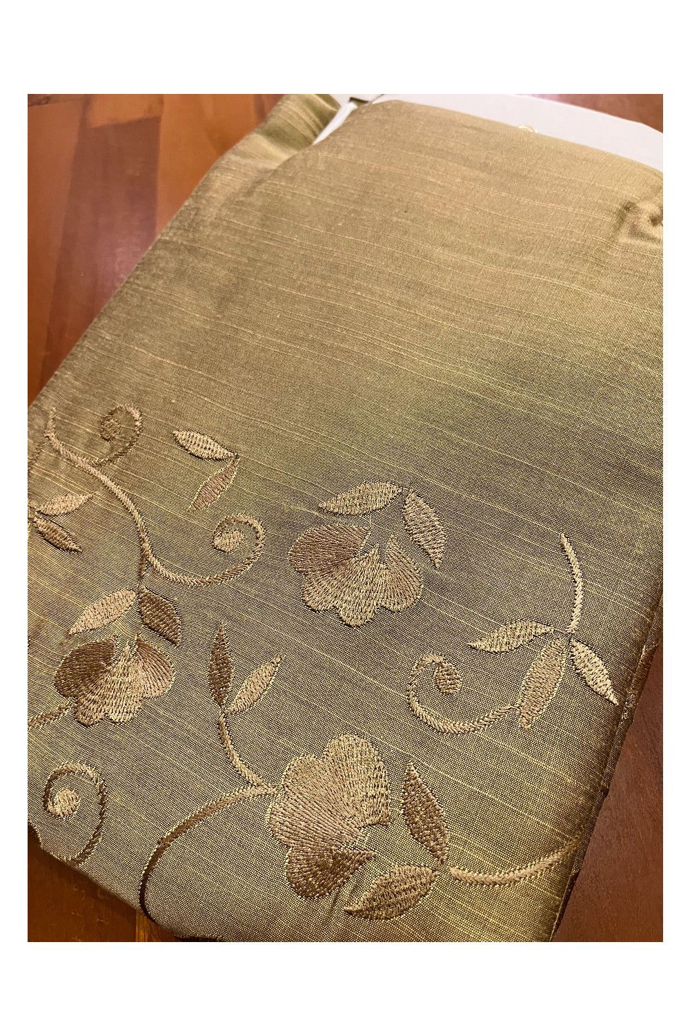 Southloom Brown Floral Woven Semi Silk Short Kurta for Men