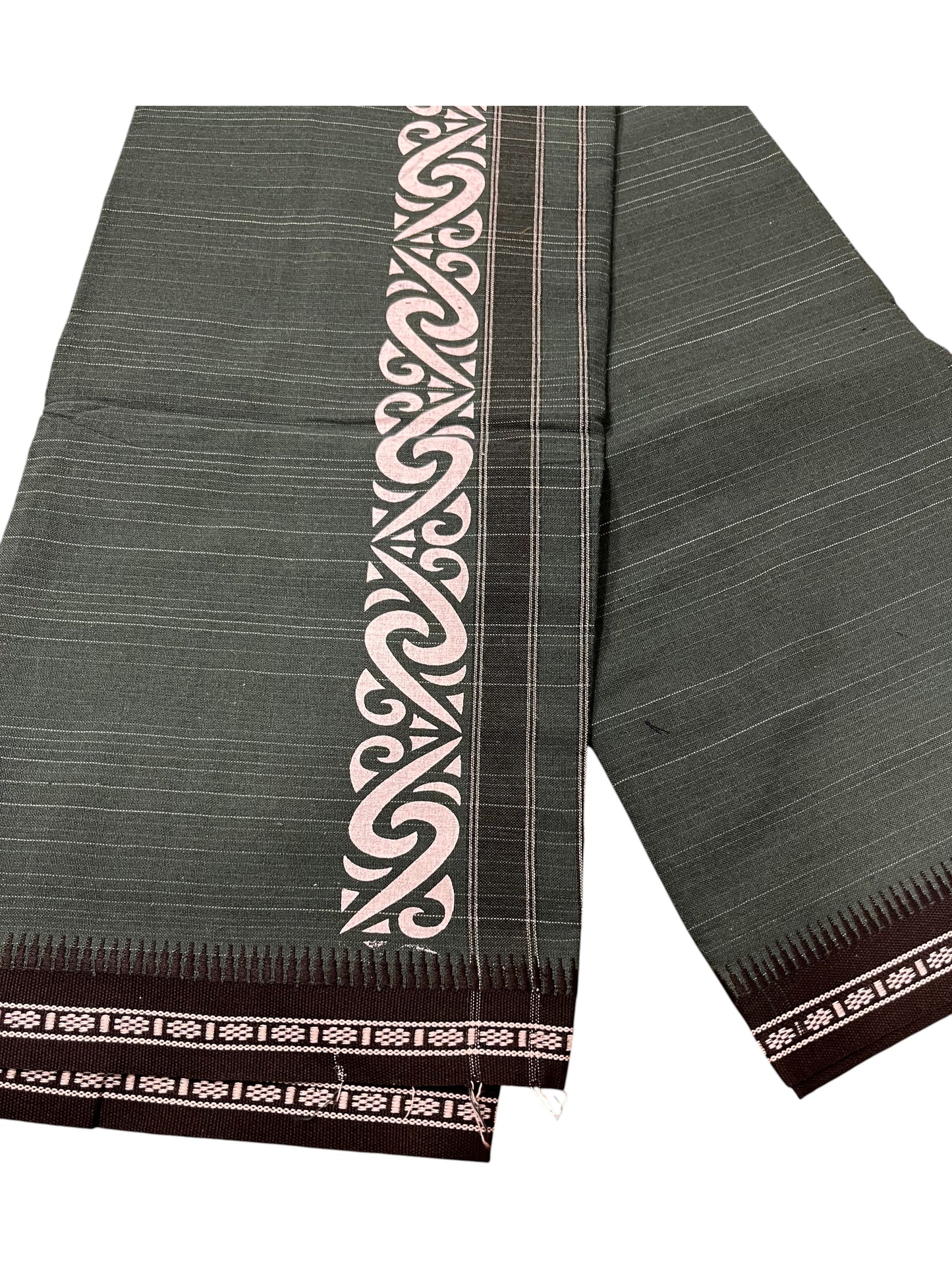 Southloom Green Printed Single Mundu / Otta Mundu / Lungi (South Indian Kerala Dhoti)