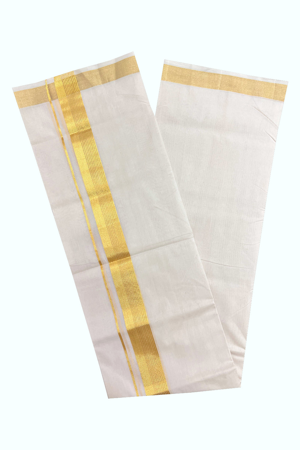 Southloom Super Premium Balaramapuram Unakkupaavu Handloom Mundu with Kasavu Border (South Indian Kerala Dhoti)