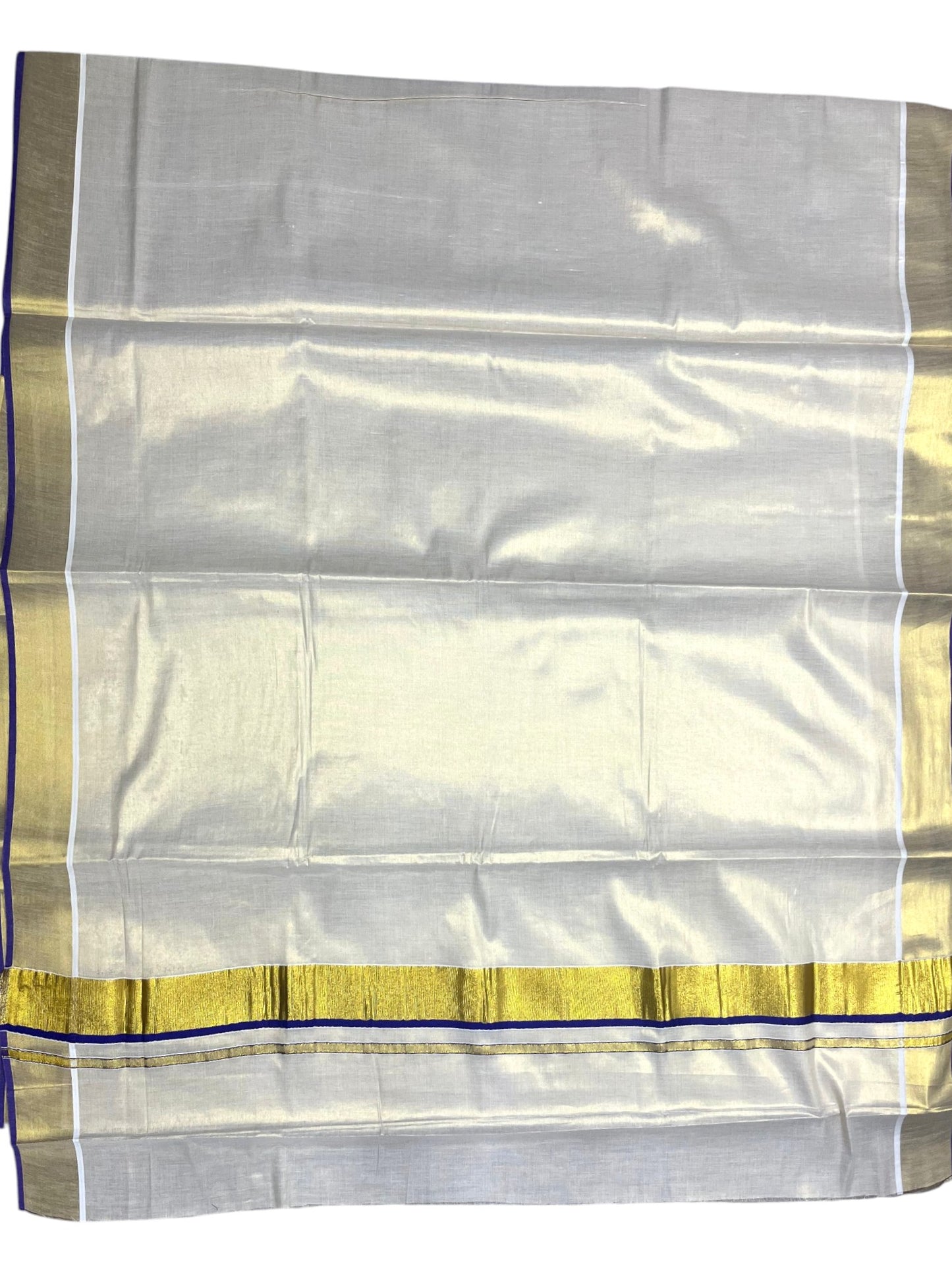 Southloom Kerala Tissue Kasavu Plain Saree With Voilet Border