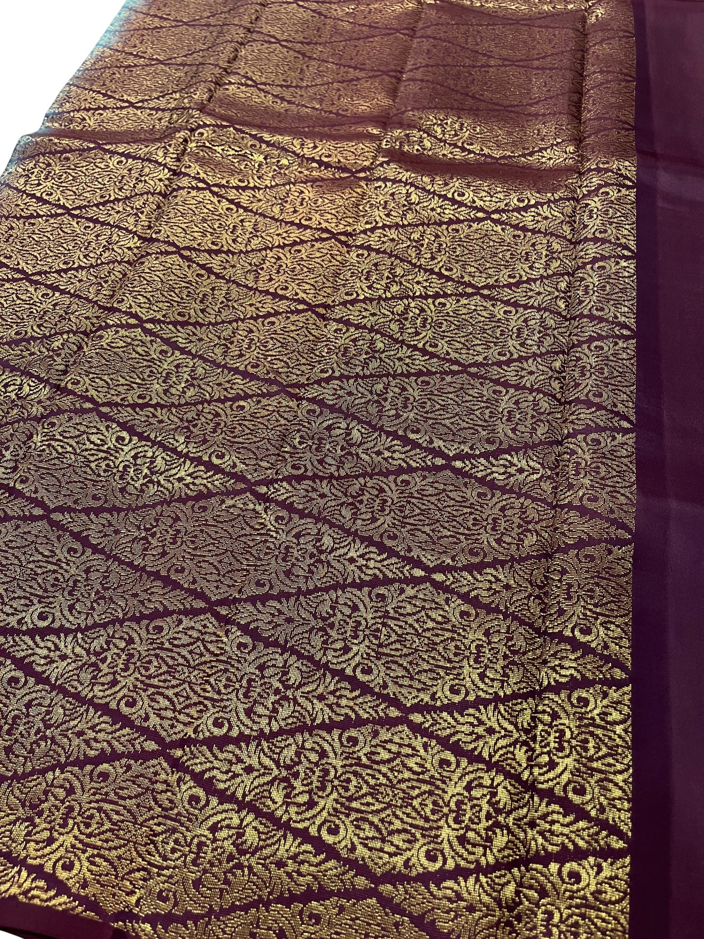 Southloom Pure Handloom Kanchipuram Silk Saree with Butta Work (Blue & Purple)
