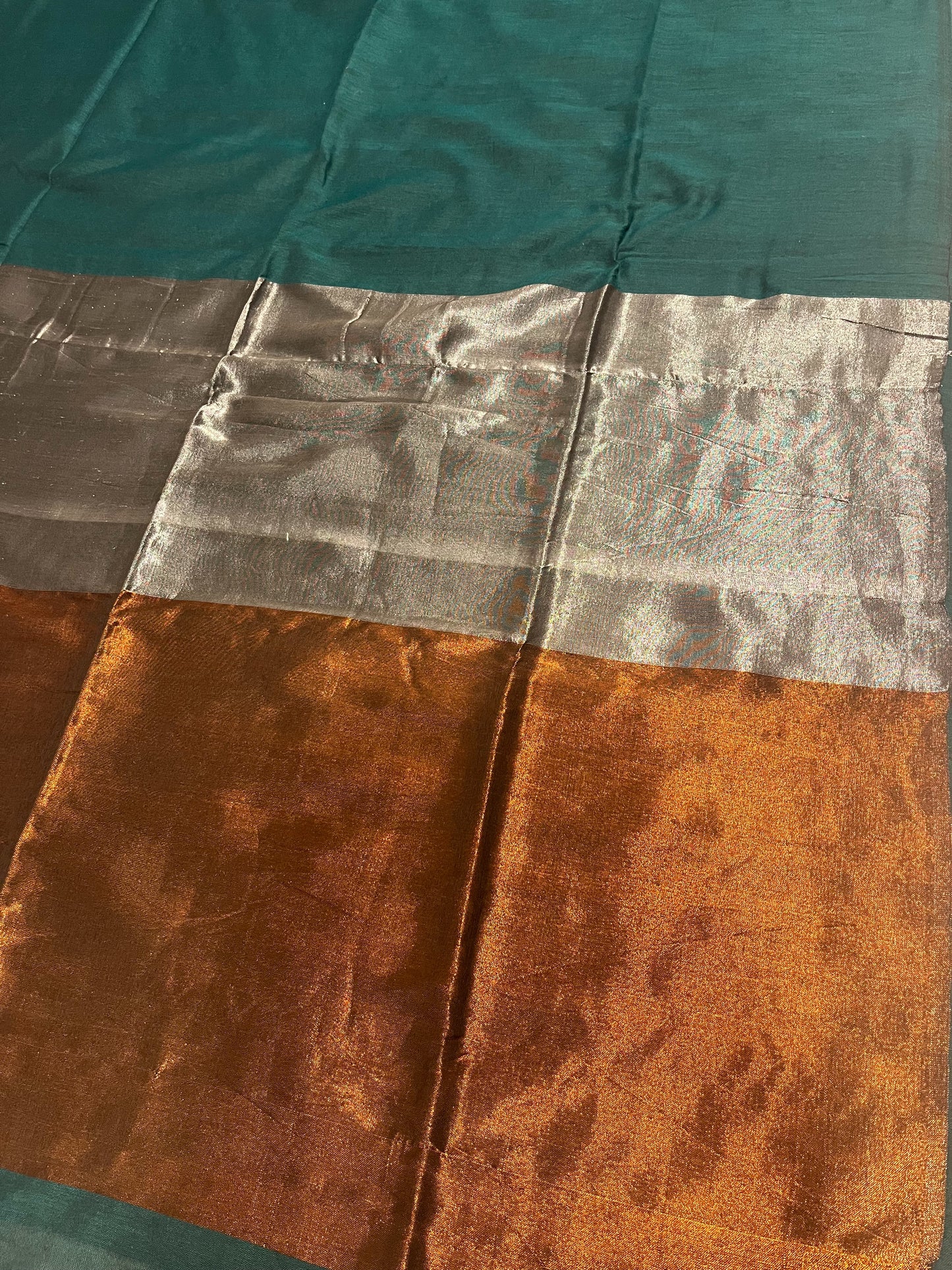 Southloom Mul Cotton 120 x 120 Soft Fabric Onam Saree in Green Colour