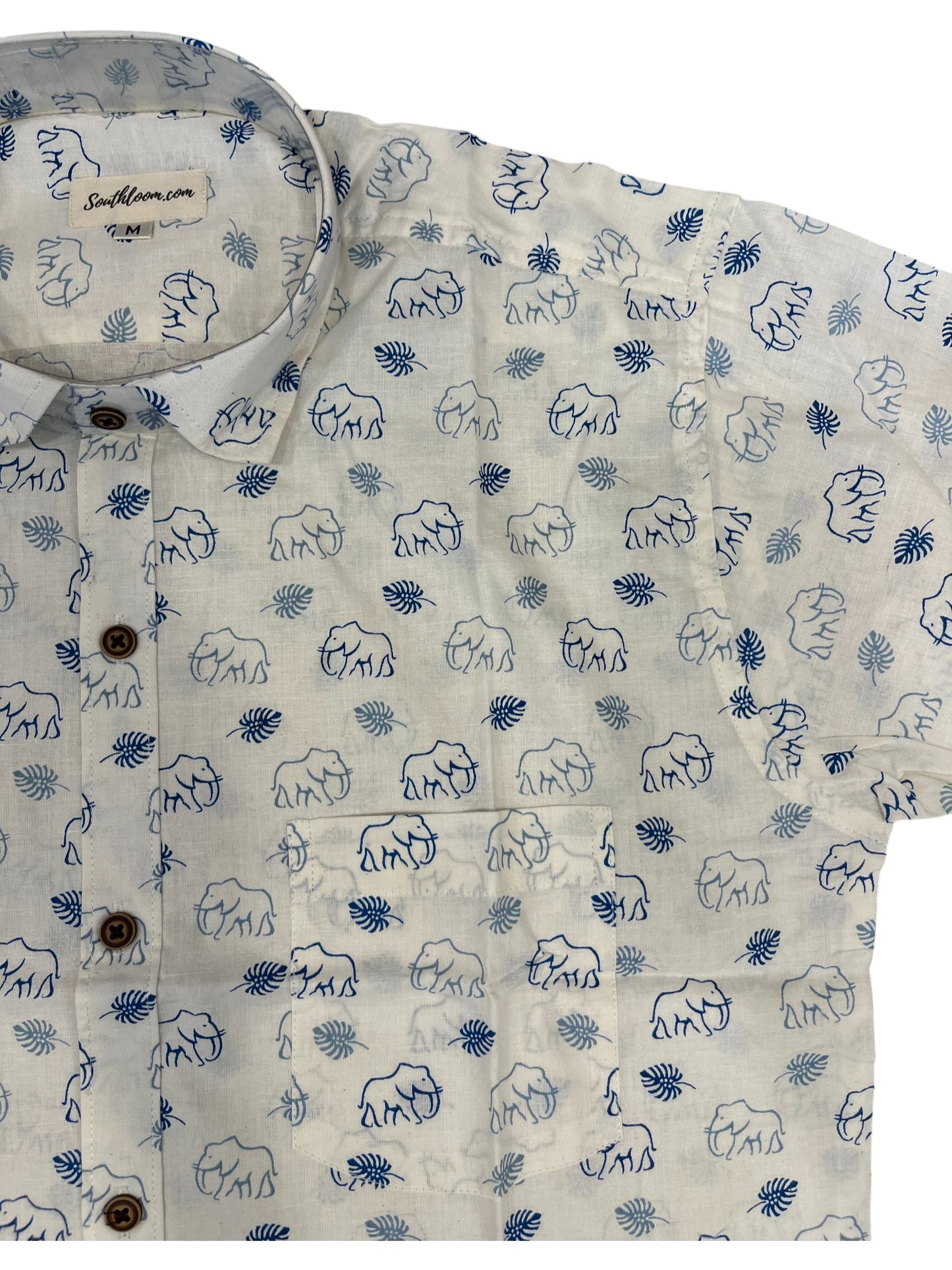 Southloom Jaipur Pure Cotton Block Printed Shirt for Men (Medium)