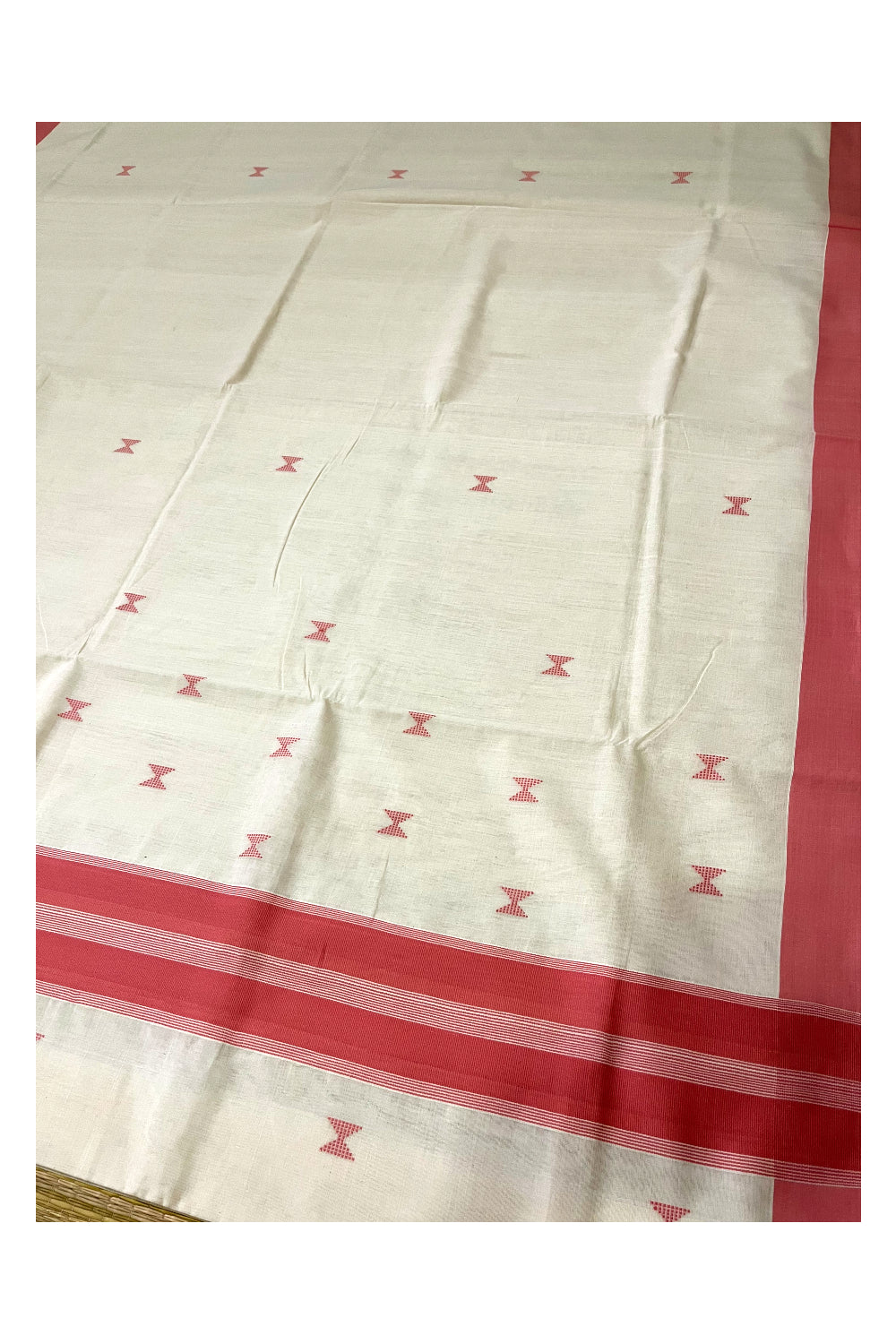 Southloom Premium Unakkupaavu Handloom Cotton Pink Butta Work Saree