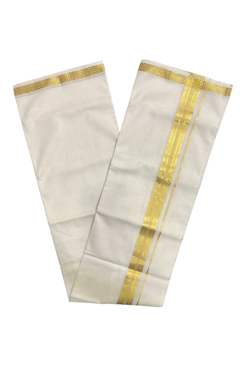 Southloom Super Premium Balaramapuram Unakkupaavu Handloom Double Wedding Mundu with Kasavu Woven Border