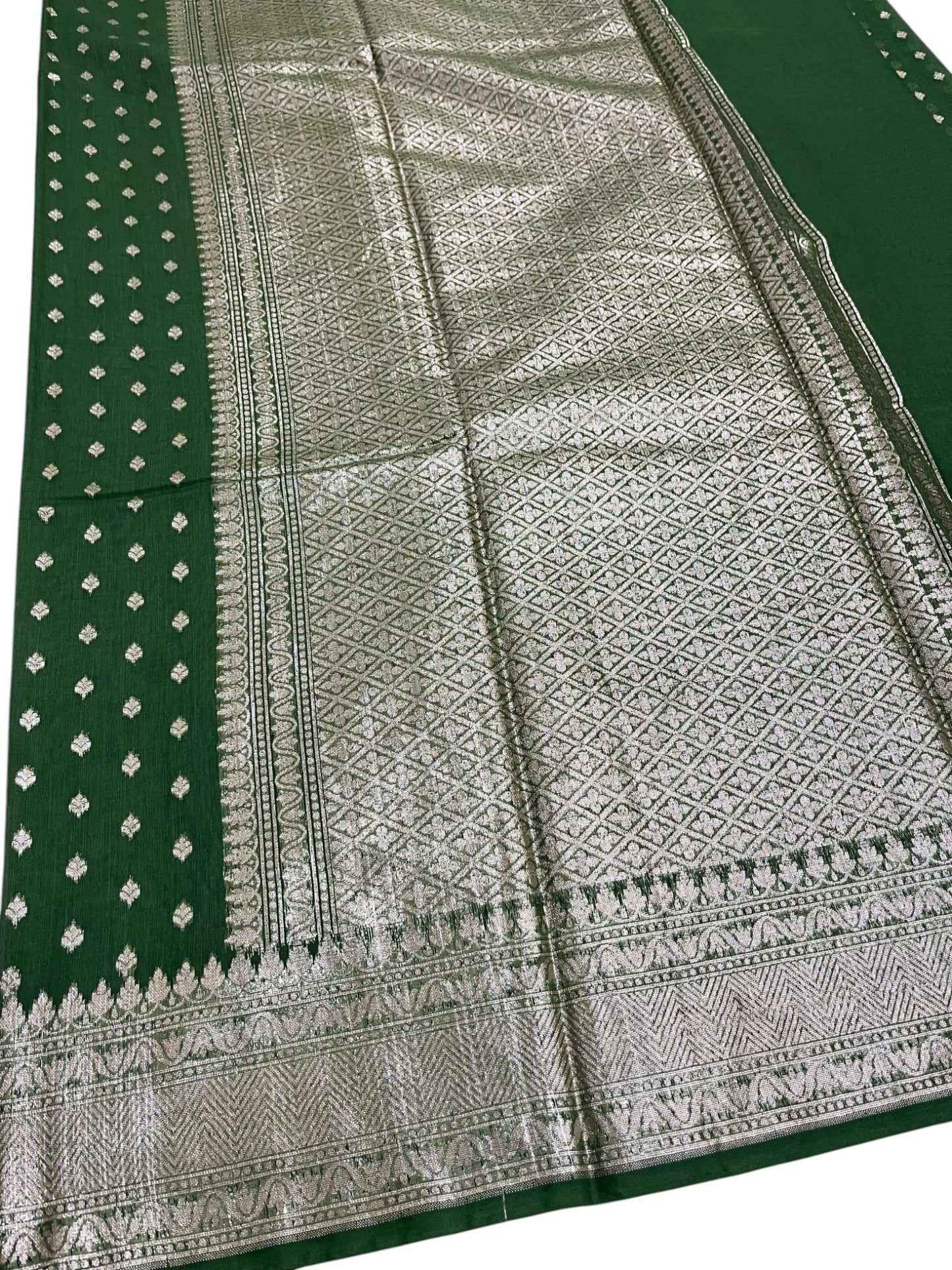 Southloom Cotton Banarasi Silk Saree with Woven Work on Body and Borders (Yellow)