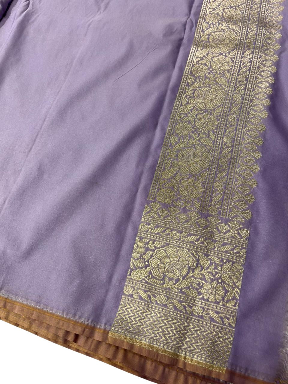 Southloom Pure Banarasi Silk Saree with Woven Work on Body and Borders (Lavender)