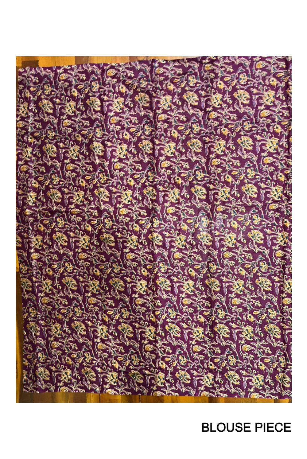 Southloom Violet Tissue Plain Saree with Kalamkari Printed Blouse Piece