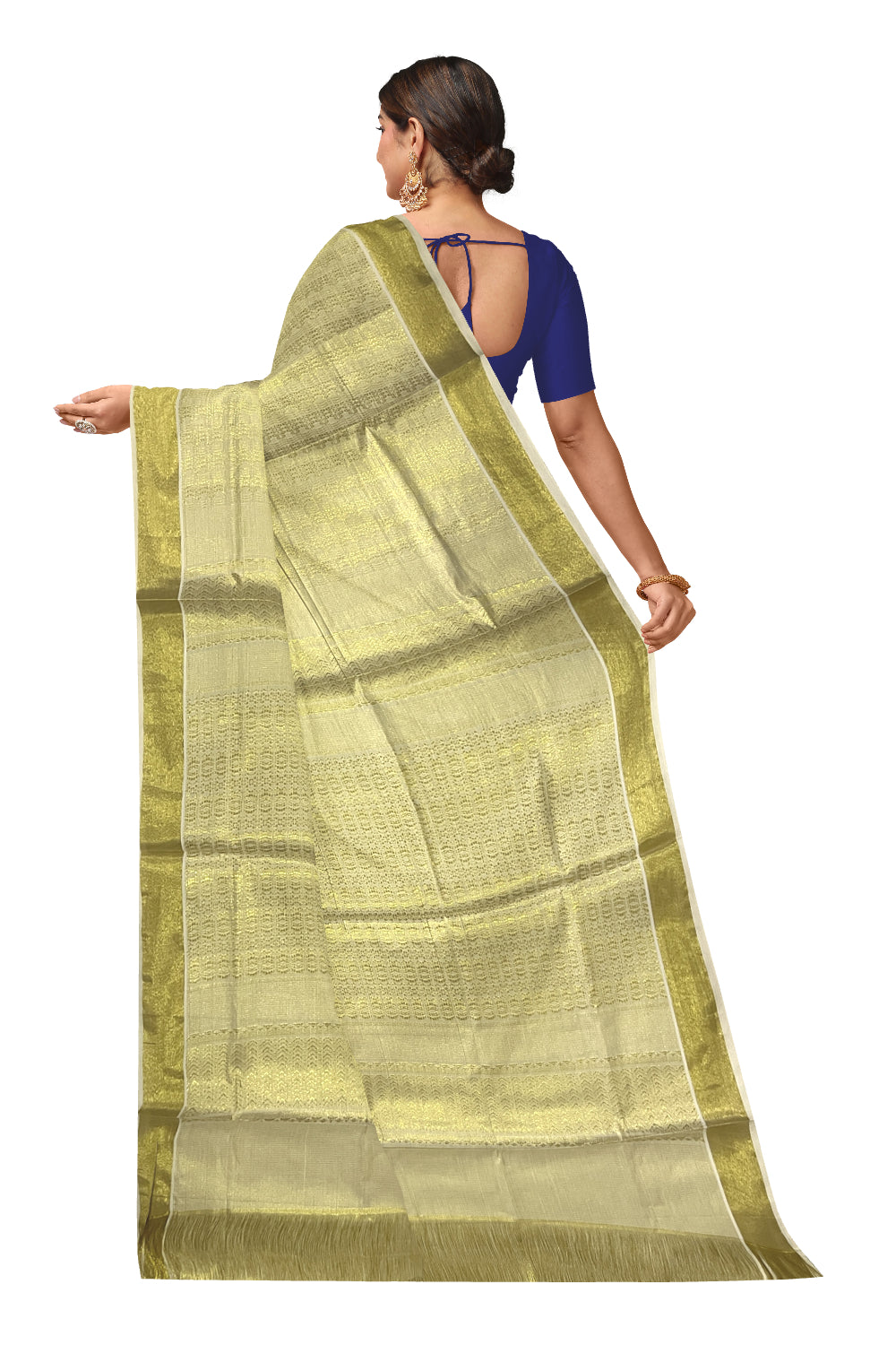 Tissue Heavy Woven Kerala Kasavu Saree