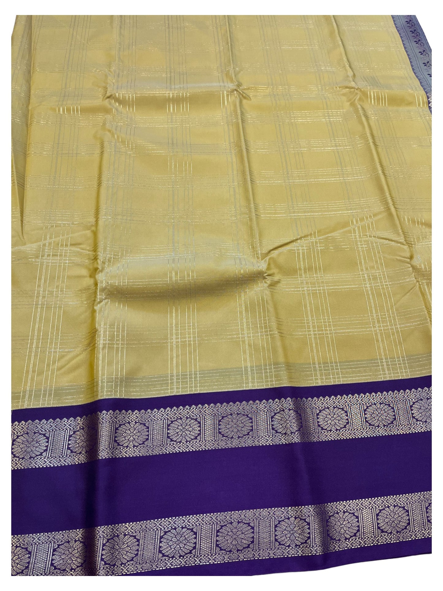 Southloom Banarasi Semi Silk Saree with Woven Work on Body (Yellow)