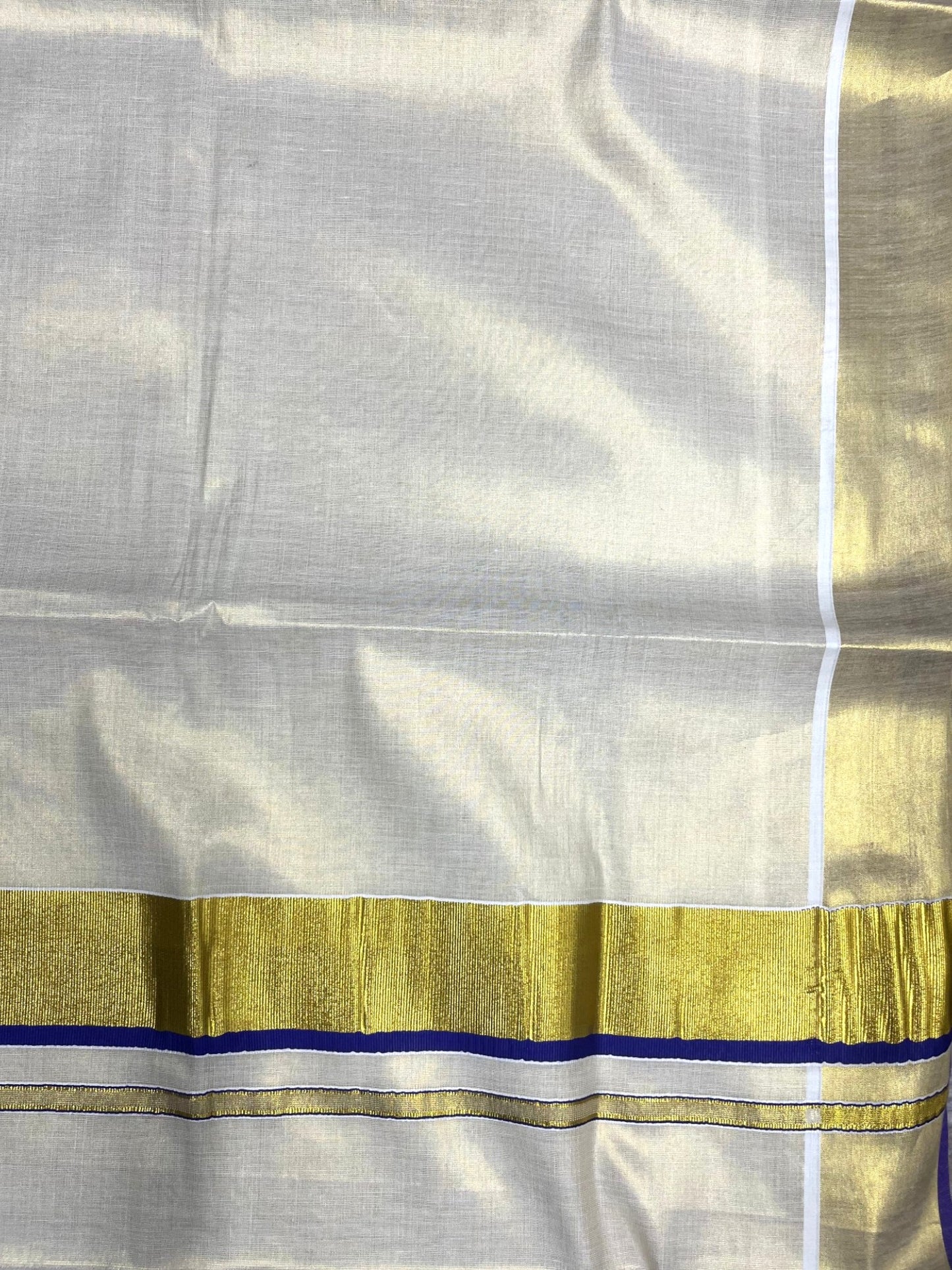 Southloom Kerala Tissue Kasavu Plain Saree With Voilet Border