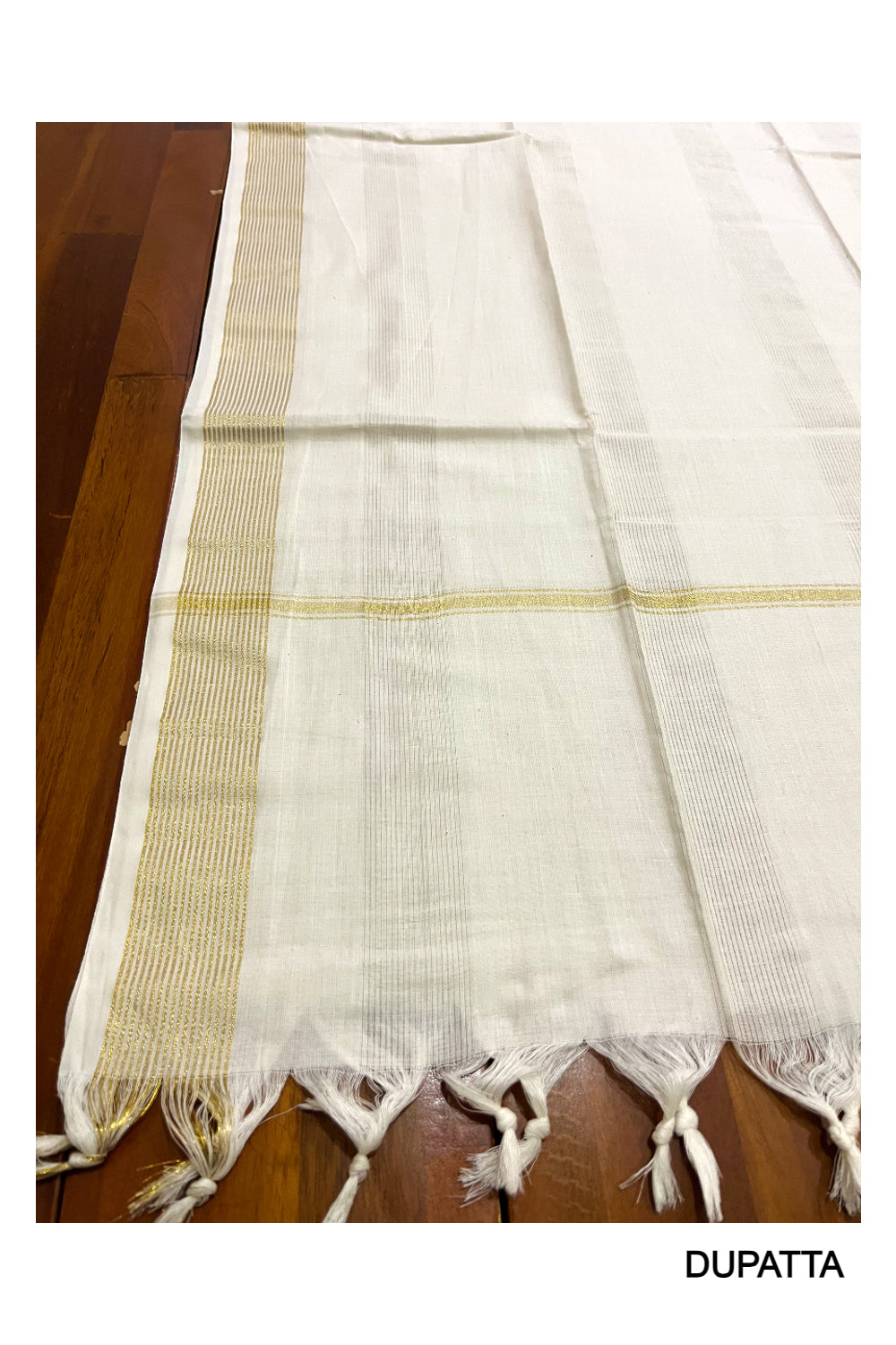 Kerala Tissue Churidar Salwar Material with Kasavu Woven Temple Border (include Shawl / Dupatta)