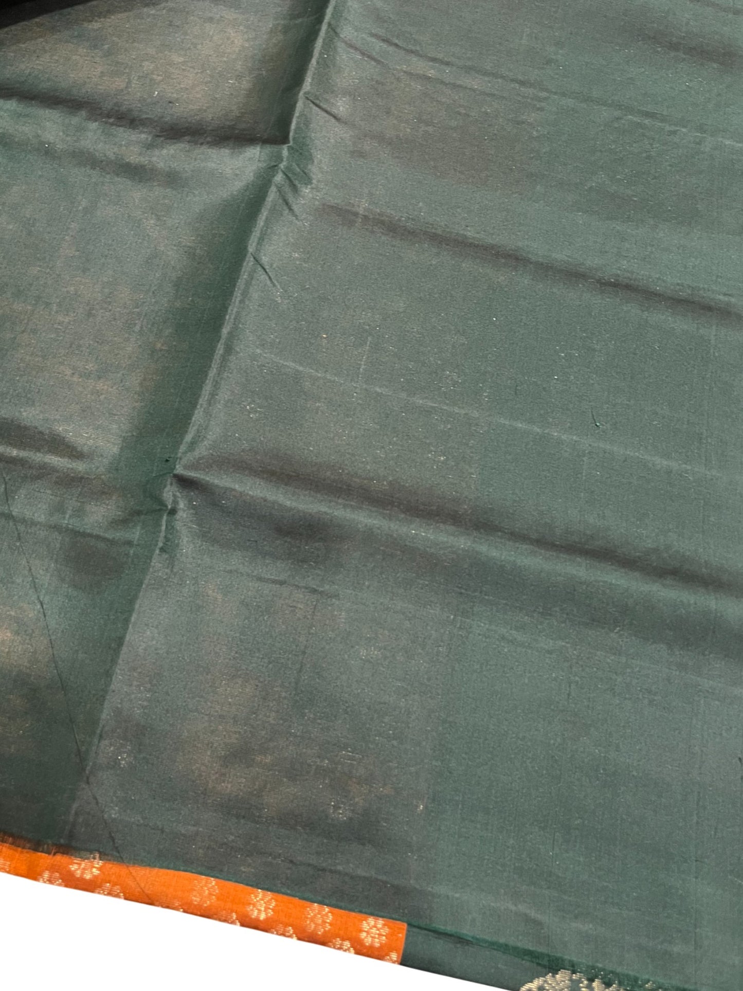 Southloom Pure Handloom Bridal Kanchipuram Silk Saree with Korvai Work (Orange & Green)