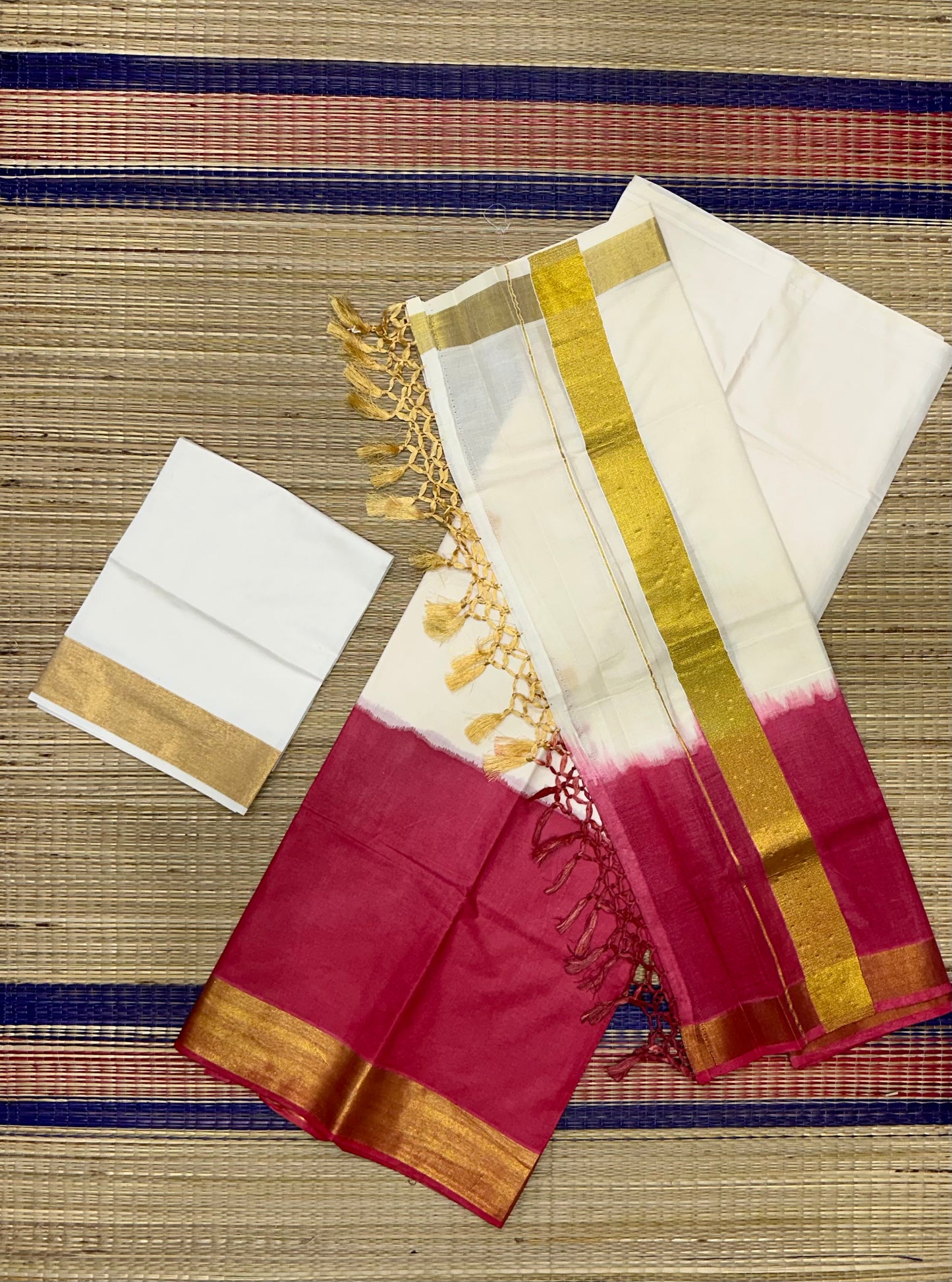 Southloom Tie & Dye Dhavani Material with Blouse Piece (Onam 2024 Special) - 3 Colours 😍💕