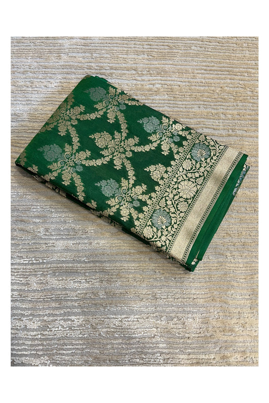 Southloom Banarasi Georgette Woven Work Saree in Green