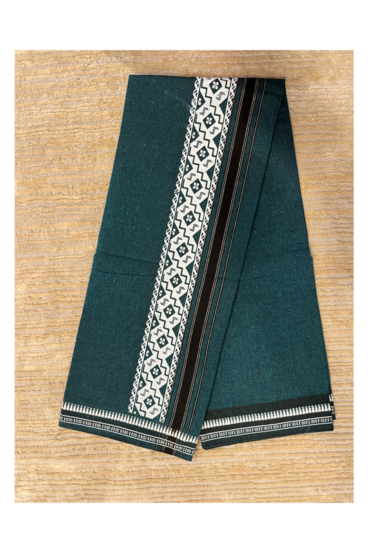 Southloom Green Printed Single Mundu / Otta Mundu / Lungi (South Indian Kerala Dhoti)