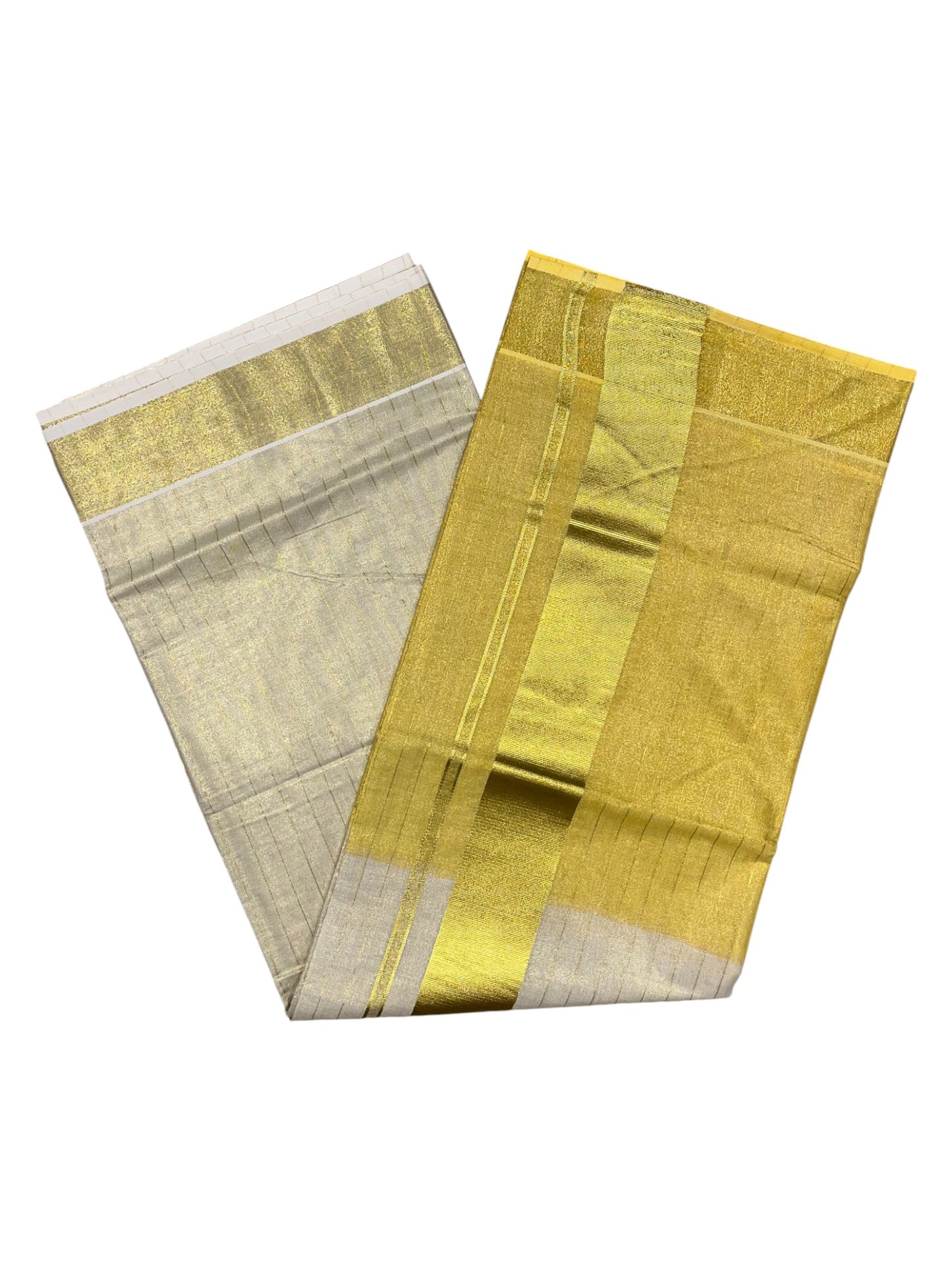 Southloom Kerala Tissue Kasavu Lines Yellow Saree