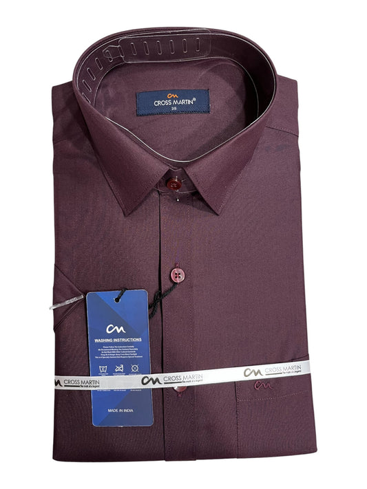 Southloom Pure Cotton Purple Plain Shirt (38 HS)