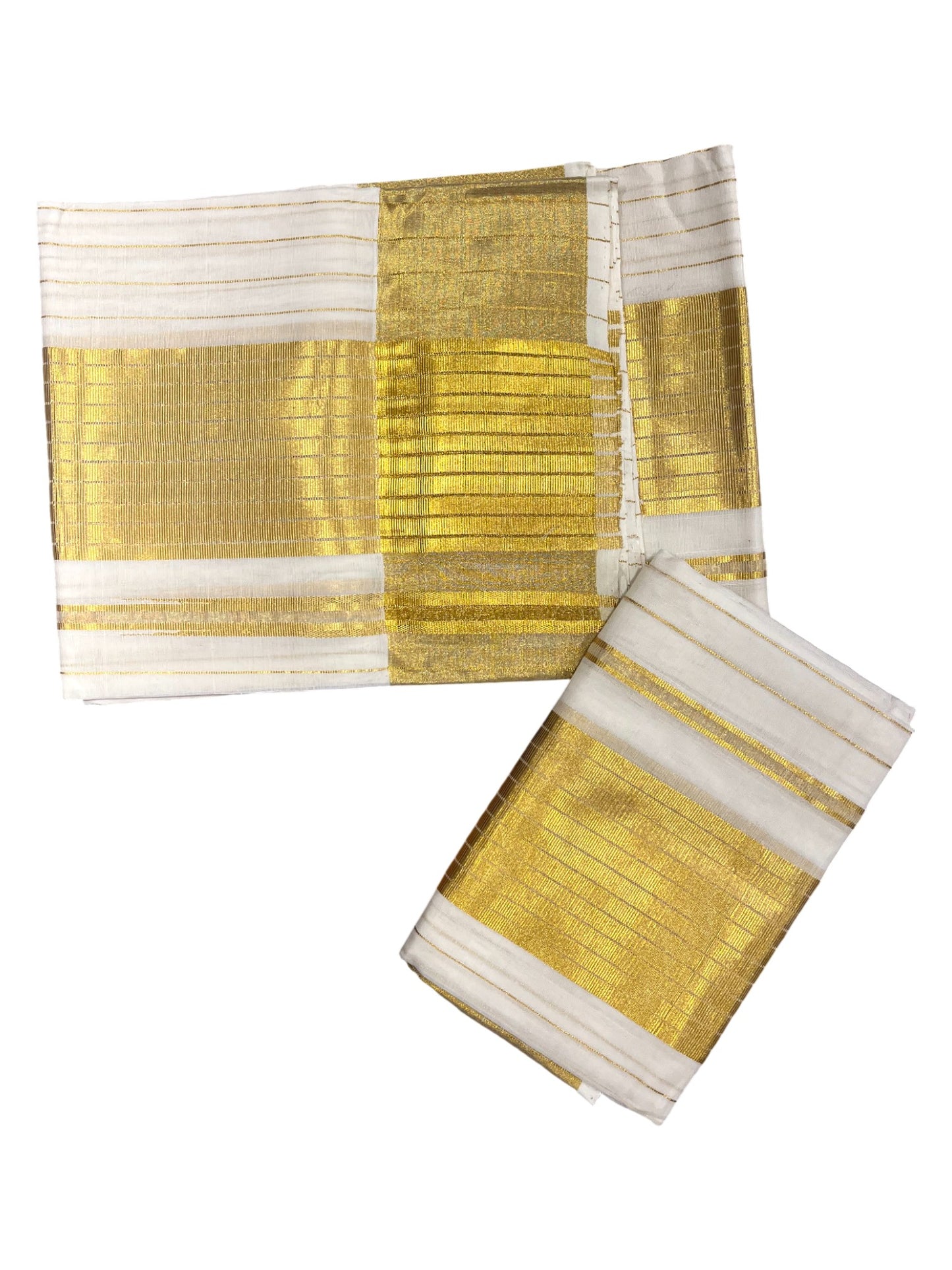Southloom Premium Handloom Set Mundu with Kasavu and Golden Border (2.80 Mtr)