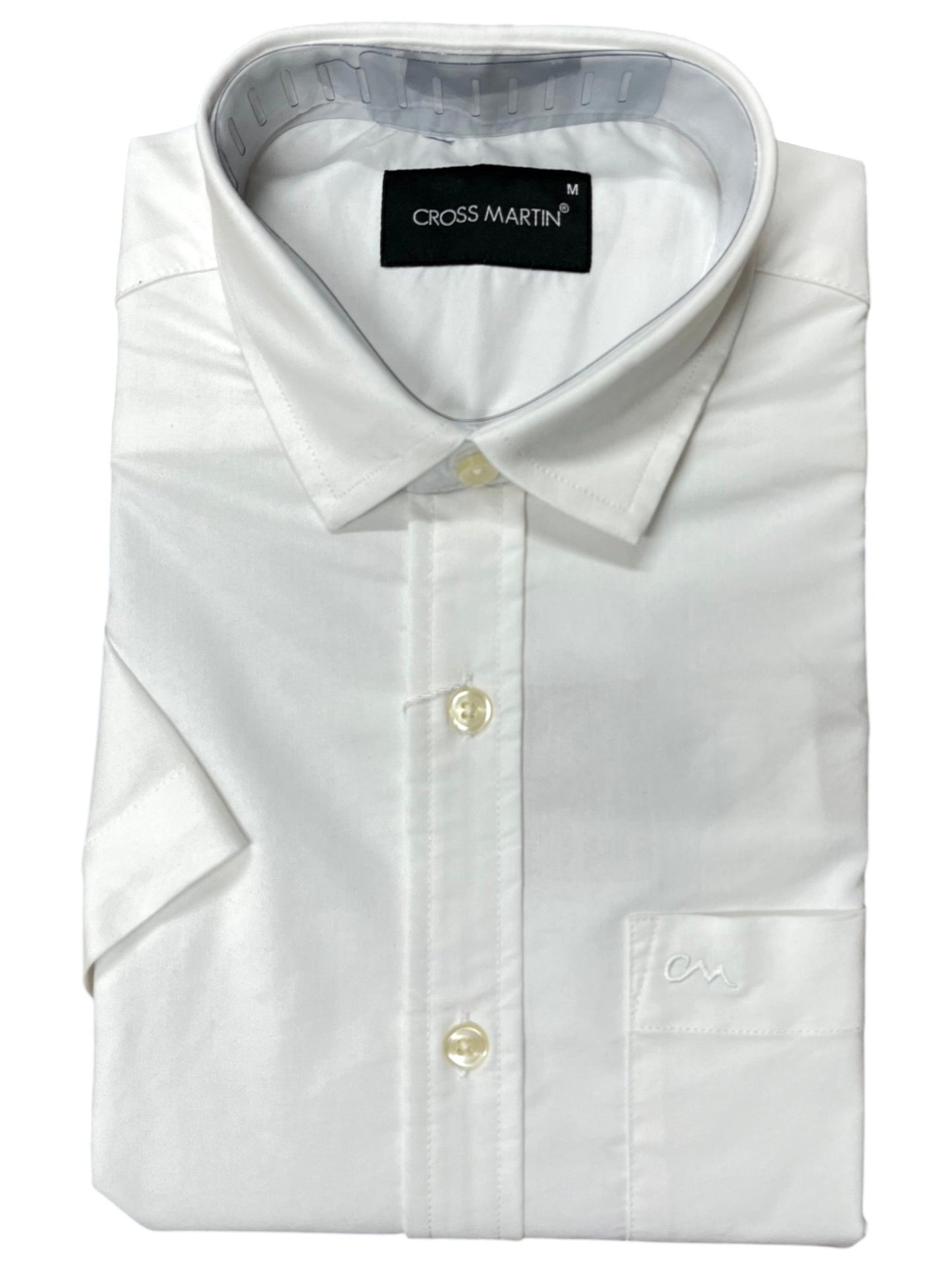 Southloom Cotton Pure White Plain Shirt SLSHIRT 38 HS (M)