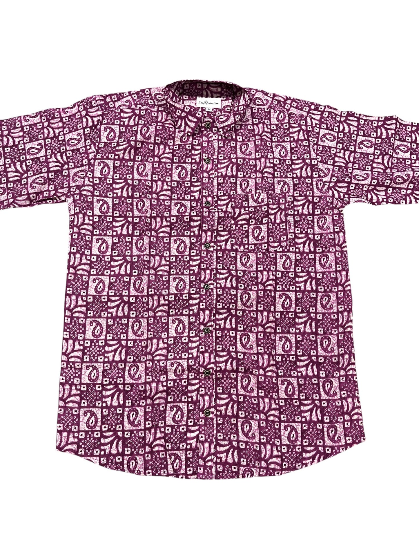 Southloom Jaipur Pure Cotton Block Printed Shirt for Men (Medium)