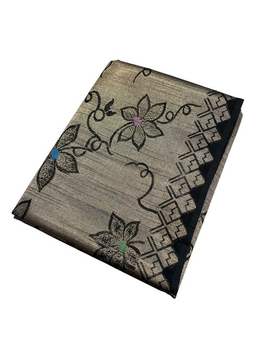 Southloom Banarasi Silk Saree with Woven Work on Body and Borders (Beige)