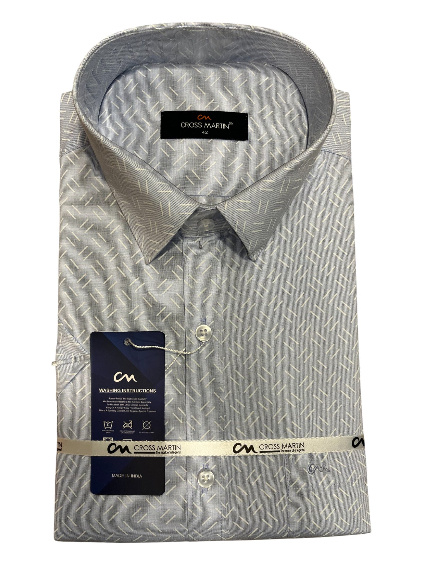 Southloom Pure Cotton Blue Printed Shirt (XL HS)