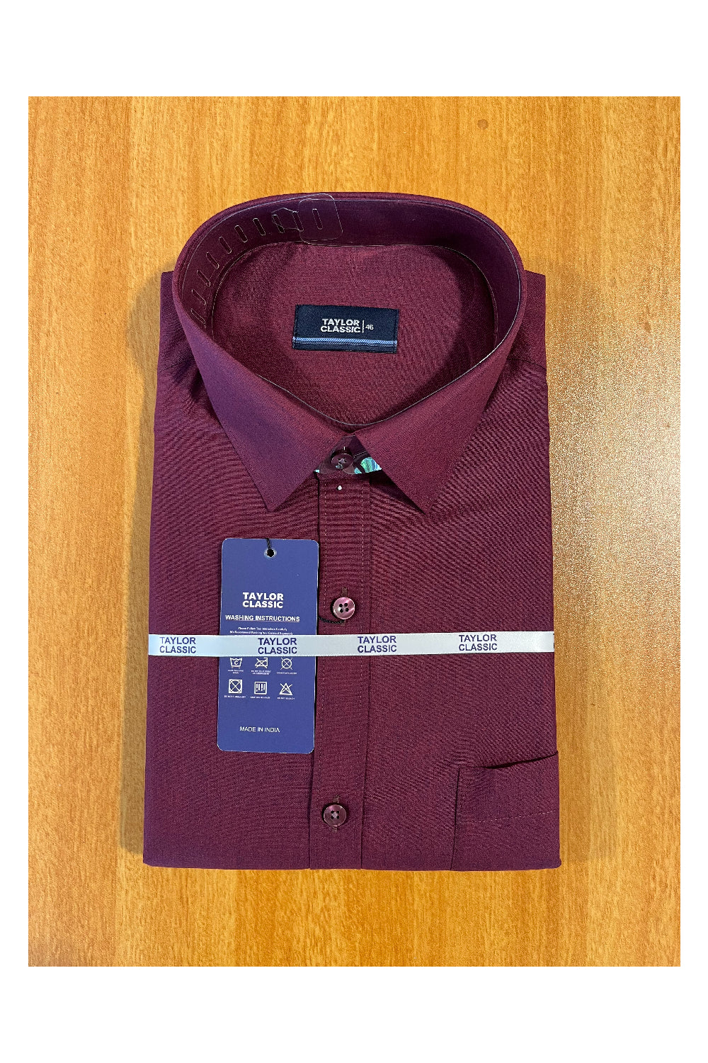 Pure Cotton Maroon Solid Shirt (46 FS)