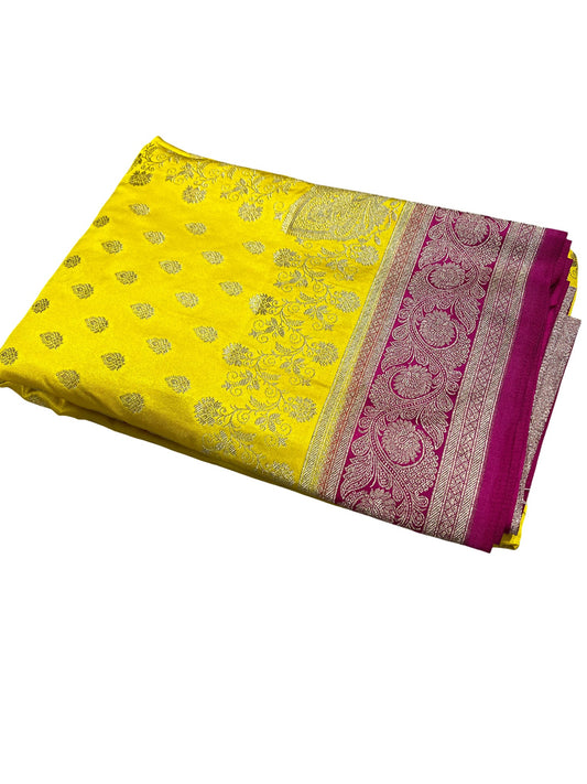 Southloom Satin Banarasi Silk Saree with Woven Work on Body and Borders