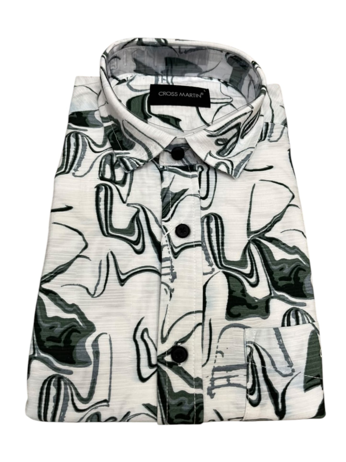 Southloom Pure Cotton White Printed Shirt SLSHIRT 40 FS